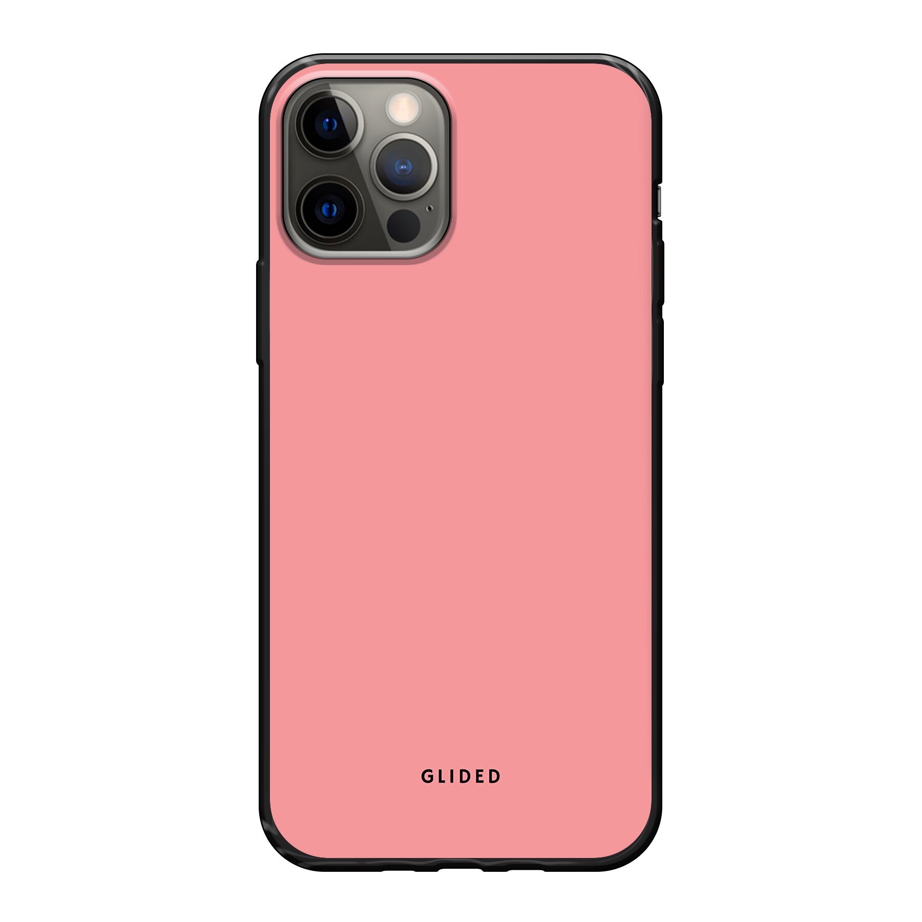 Die 'Blush Bloom' iPhone 12 Handyhülle in sanftem Rosaton, elegant und stilvoll, idealer Schutz für dein Smartphone.