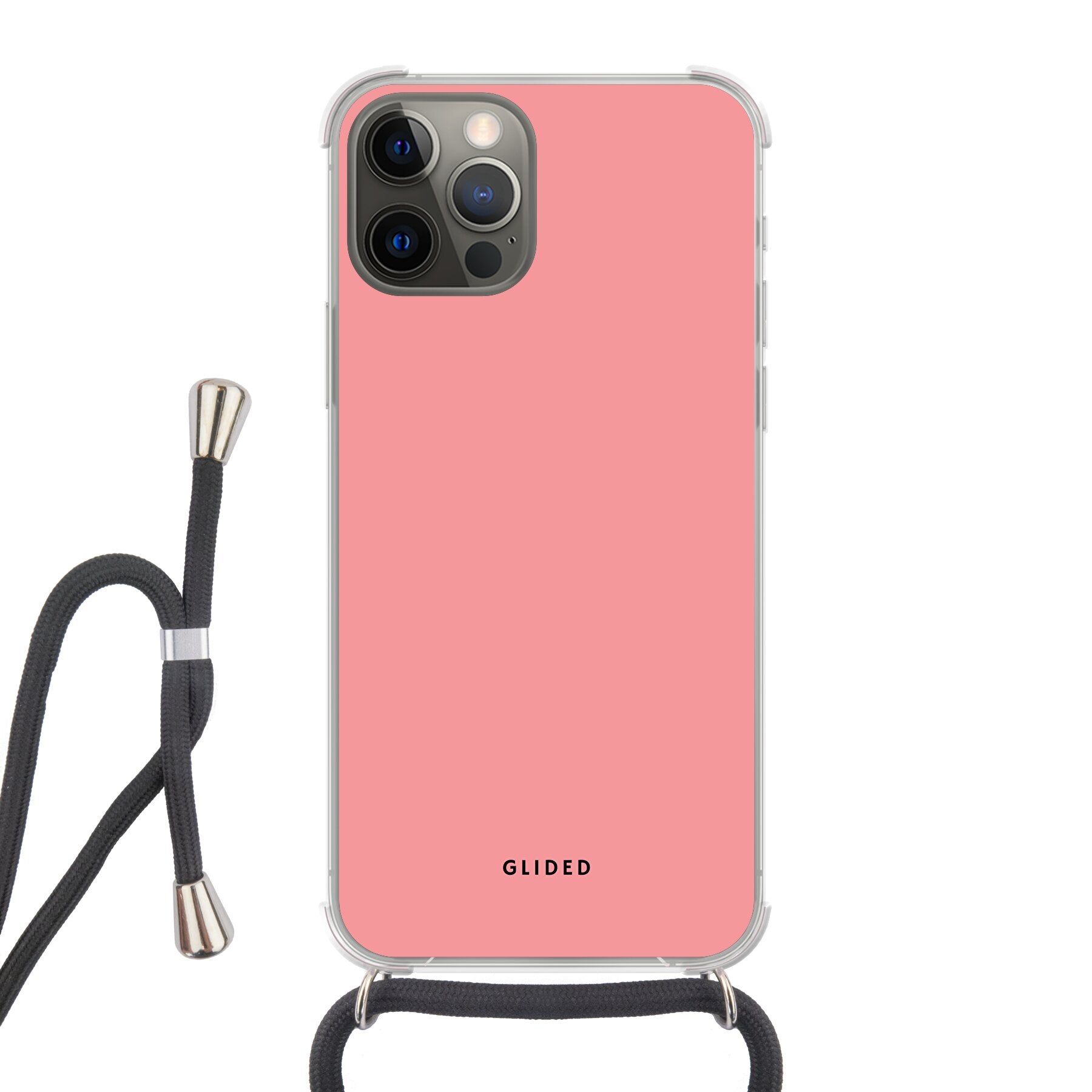 Die 'Blush Bloom' iPhone 12 Handyhülle in sanftem Rosaton, elegant und stilvoll, idealer Schutz für dein Smartphone.