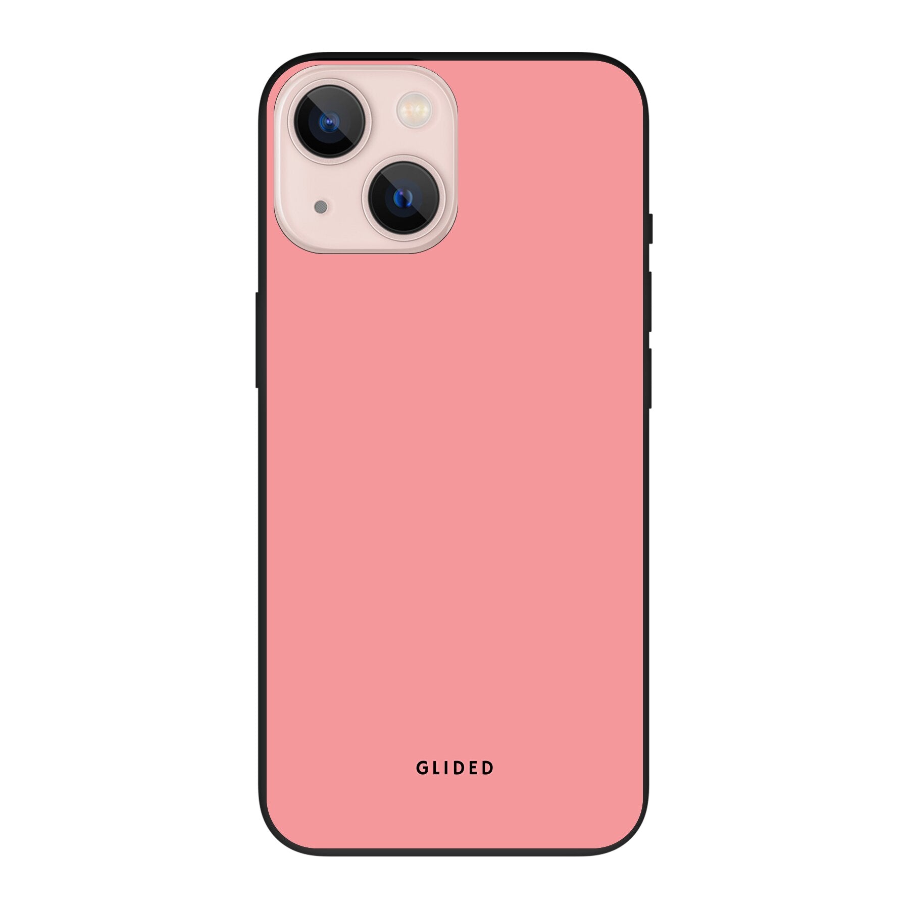 Die 'Blush Bloom' iPhone 13 mini Handyhülle in sanftem Rosaton mit floralem Design, ideal für stilvollen Schutz.