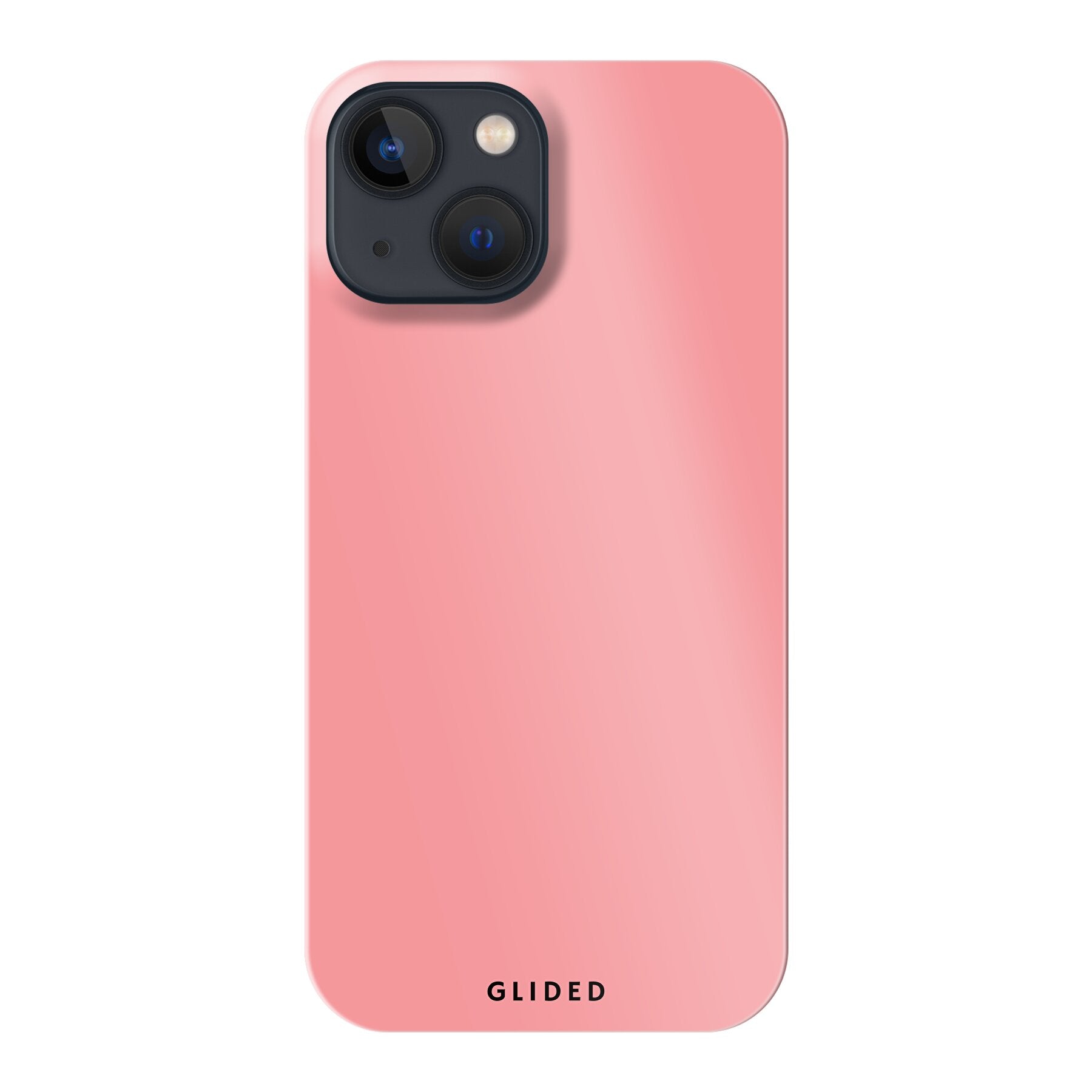 Die 'Blush Bloom' iPhone 13 mini Handyhülle in sanftem Rosaton mit floralem Design, ideal für stilvollen Schutz.