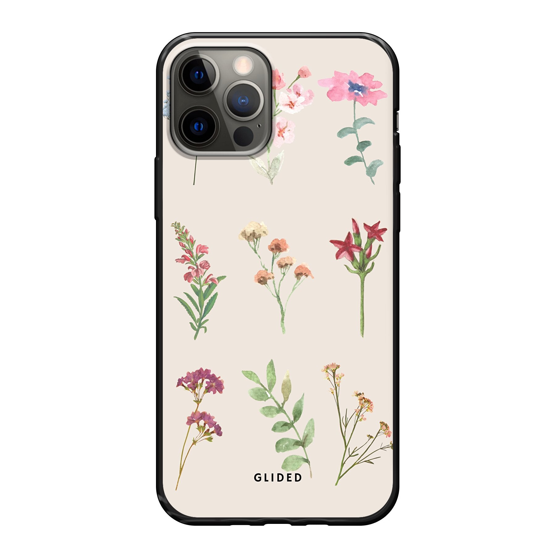 Botanical Garden iPhone 12 Handyhülle mit lebendigen Blumen und eleganten Designs, die die Schönheit der Natur widerspiegeln.