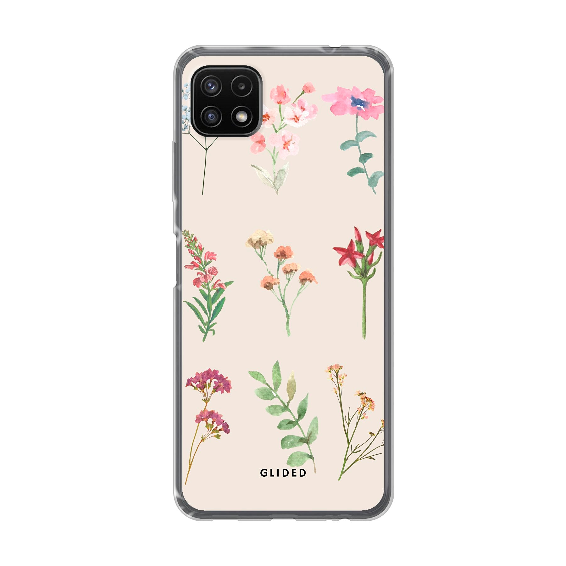 Botanical Garden Handyhülle für Samsung Galaxy A22 5G mit lebendigen Blumenmotiven und elegantem Design.