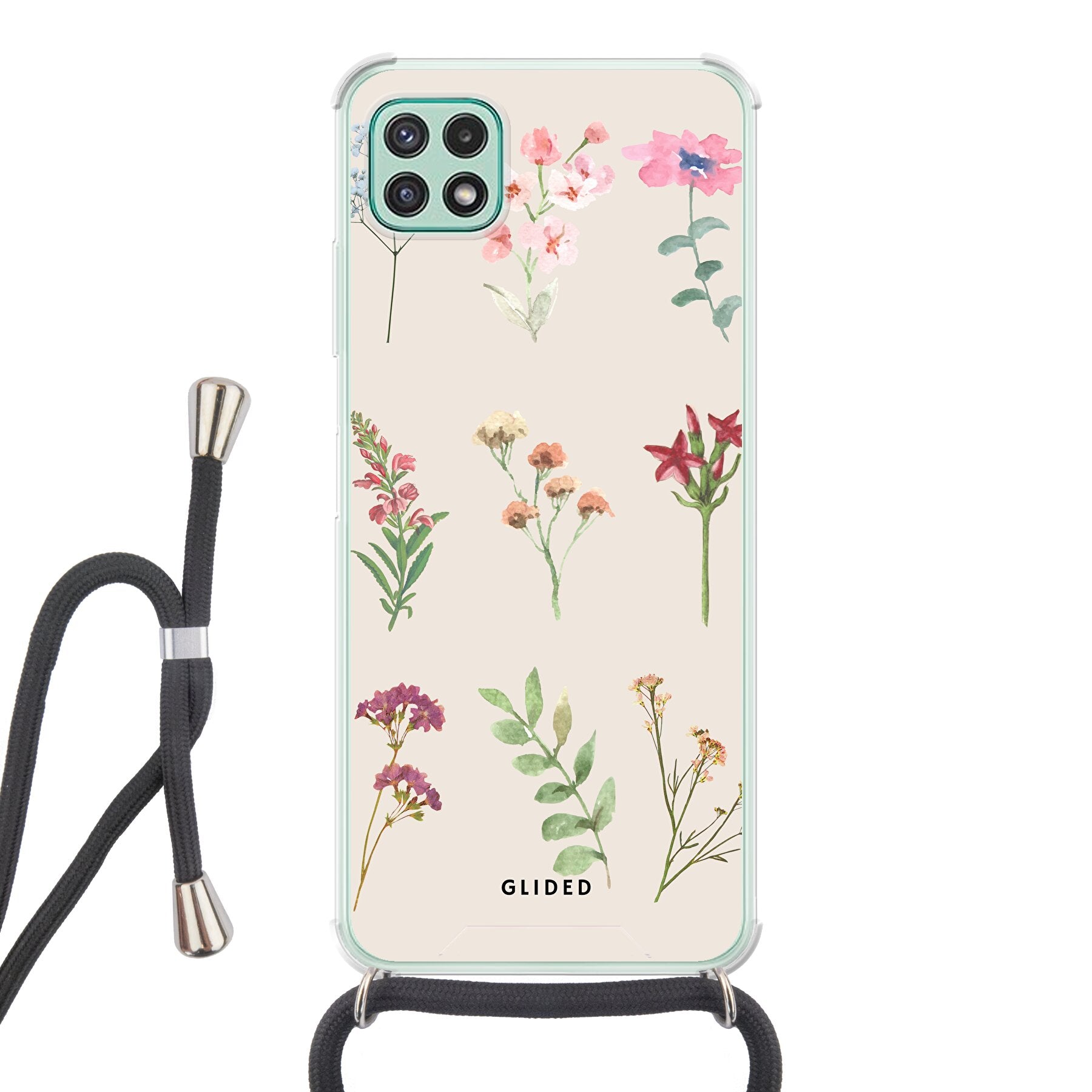 Botanical Garden Handyhülle für Samsung Galaxy A22 5G mit lebendigen Blumenmotiven und elegantem Design.