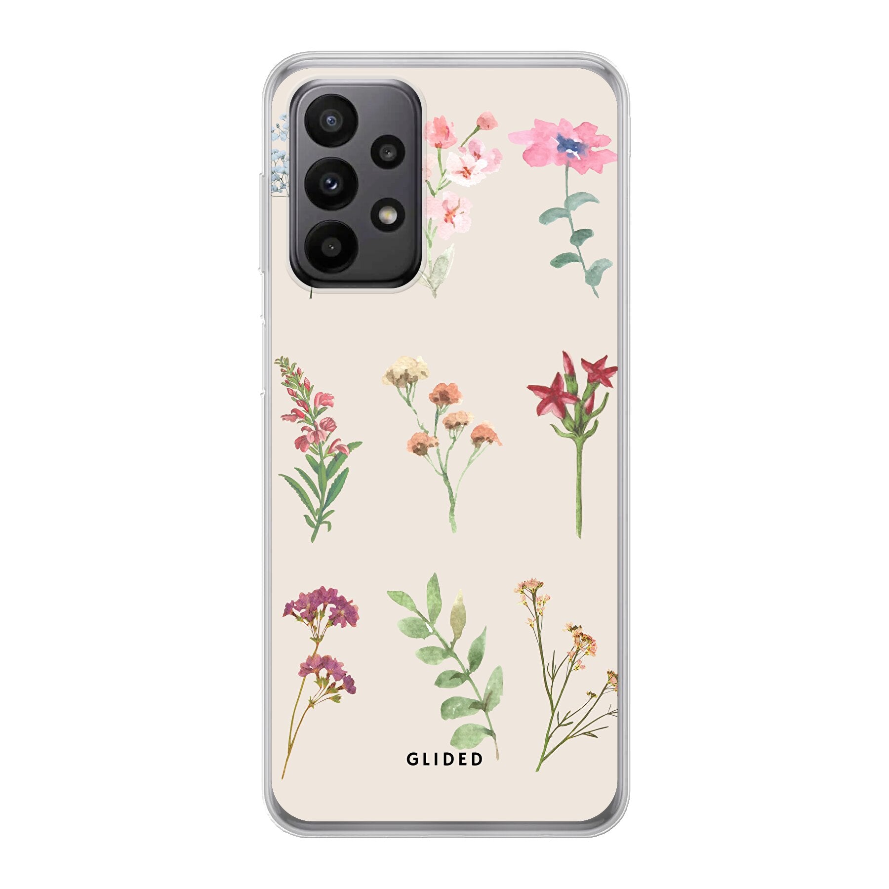 Botanical Garden Handyhülle für Samsung Galaxy A23 5G mit lebendigen Blumenmotiven und elegantem Design.