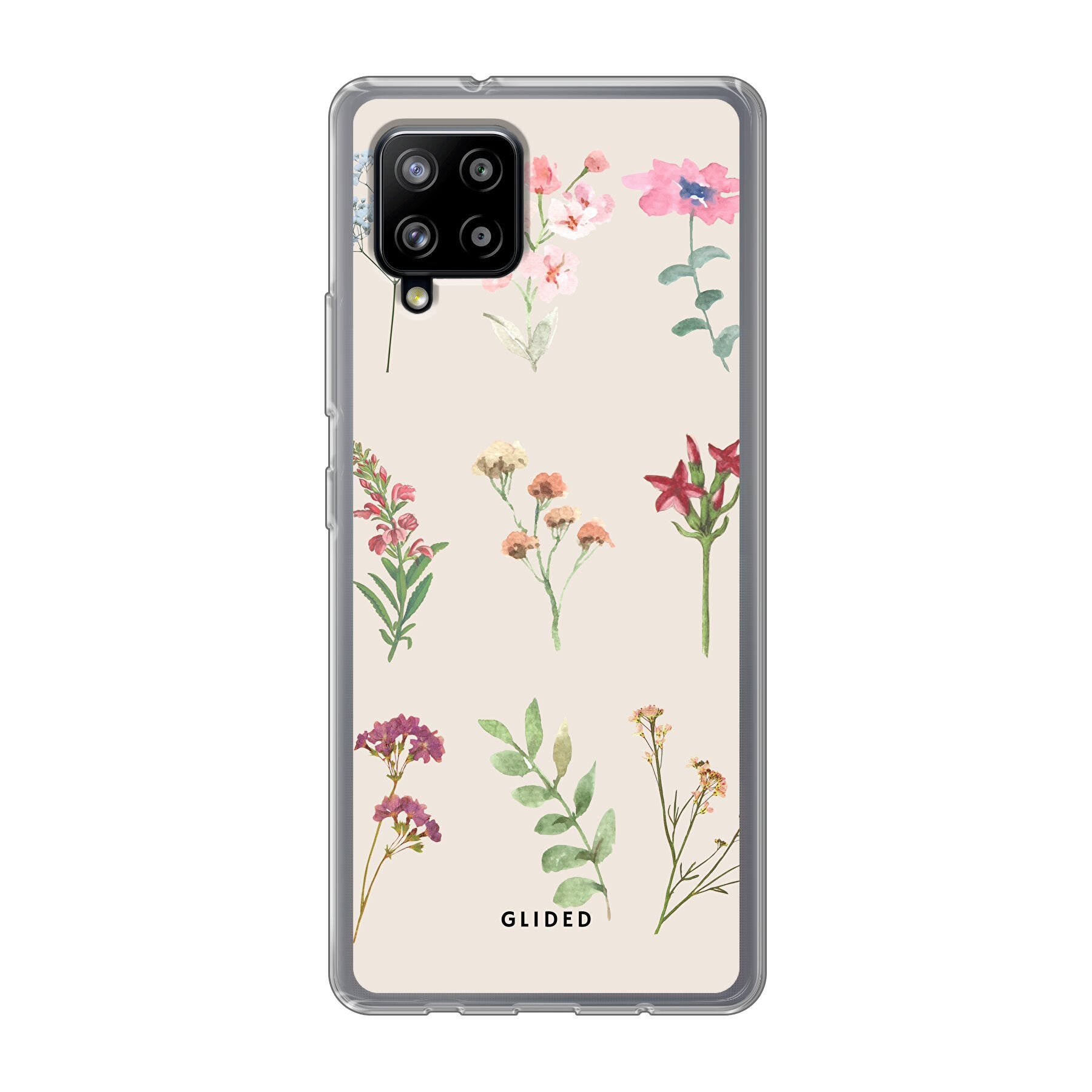 Botanical Garden Handyhülle für Samsung Galaxy A42 5G mit lebendigen Blumenmotiven und elegantem Design, idealer Schutz für dein Smartphone.