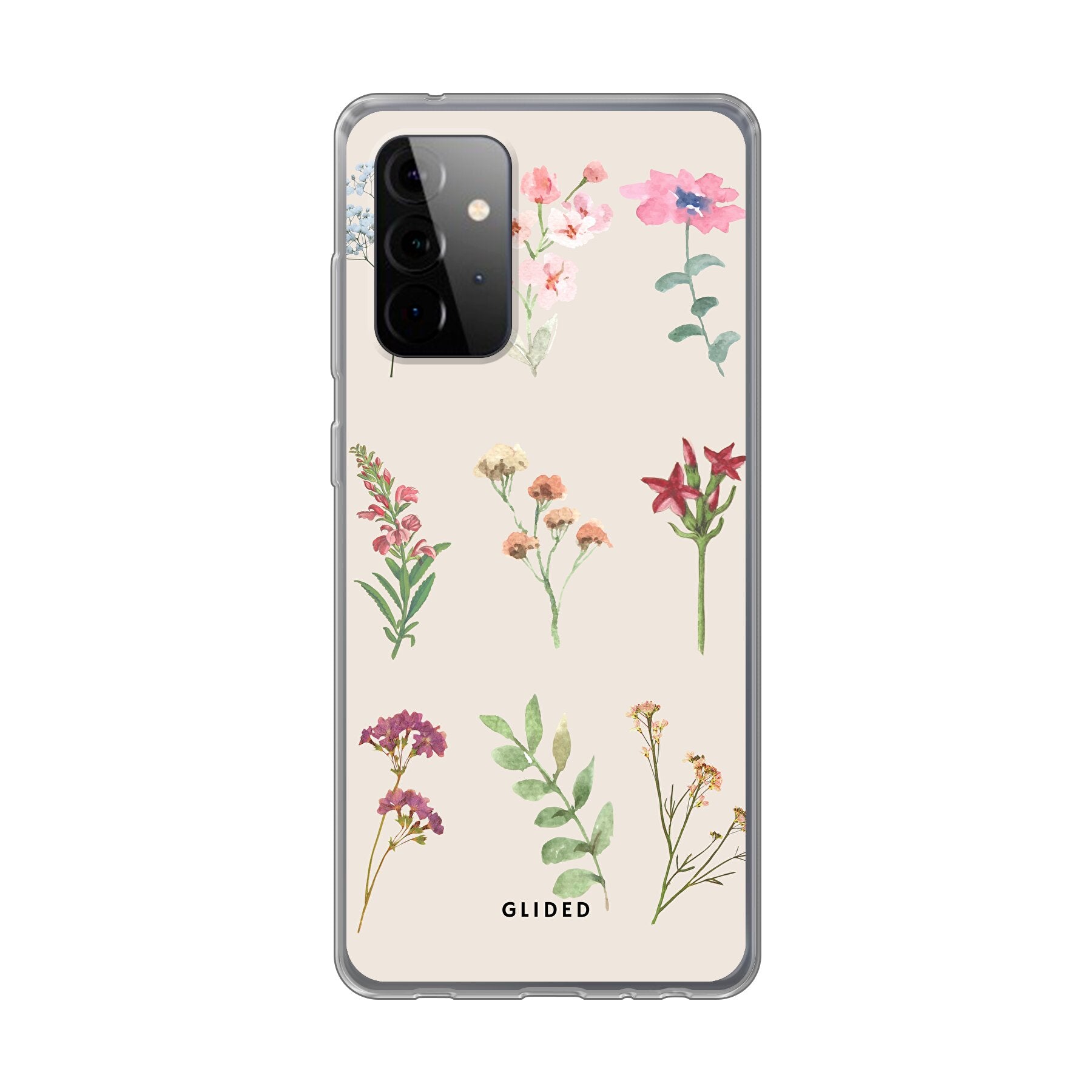 Botanical Garden Handyhülle für Samsung Galaxy A72 5G mit lebendigen Blumenmotiven und elegantem Design.