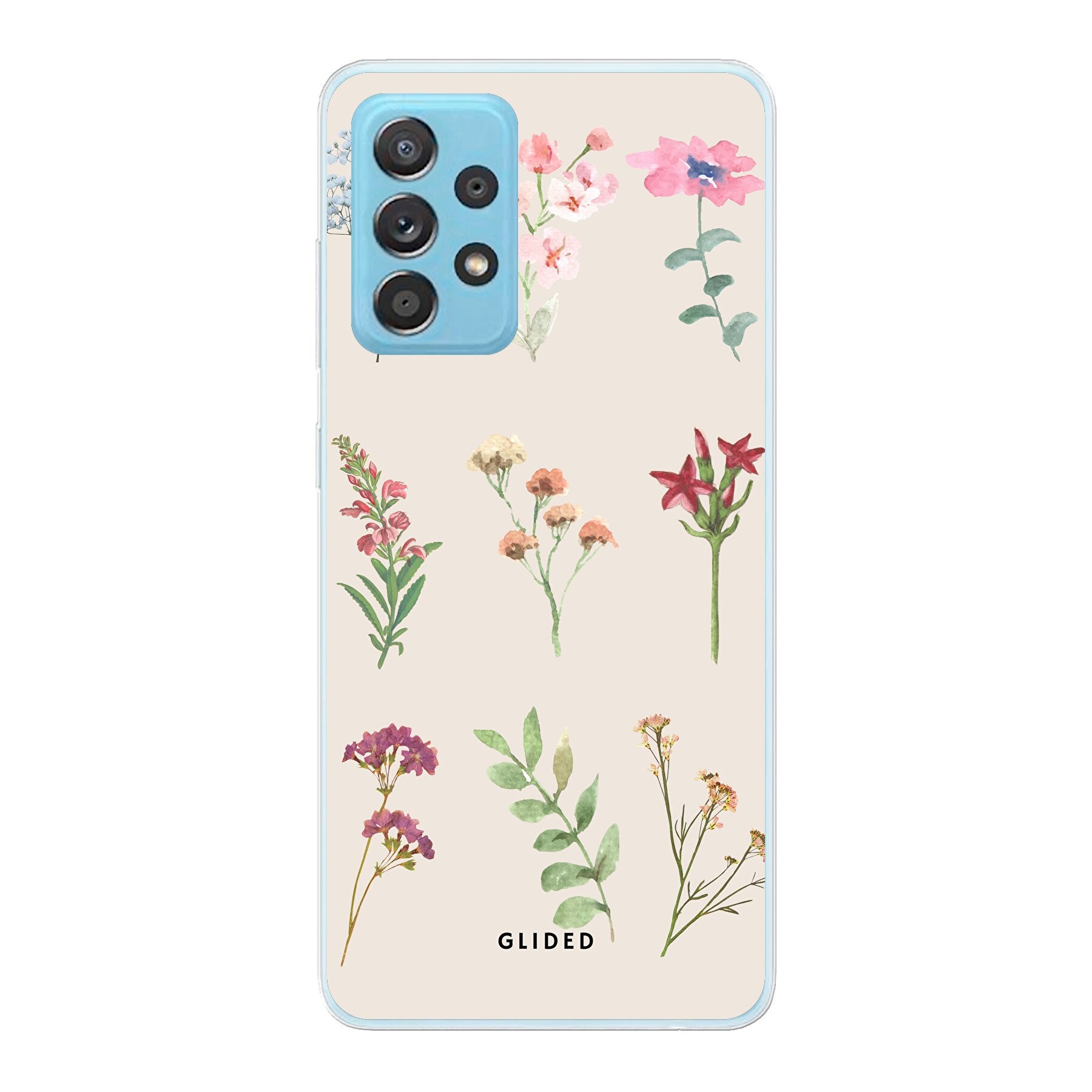 Botanical Garden Handyhülle für Samsung Galaxy A73 5G mit lebendigen Blumenmotiven und elegantem Design.