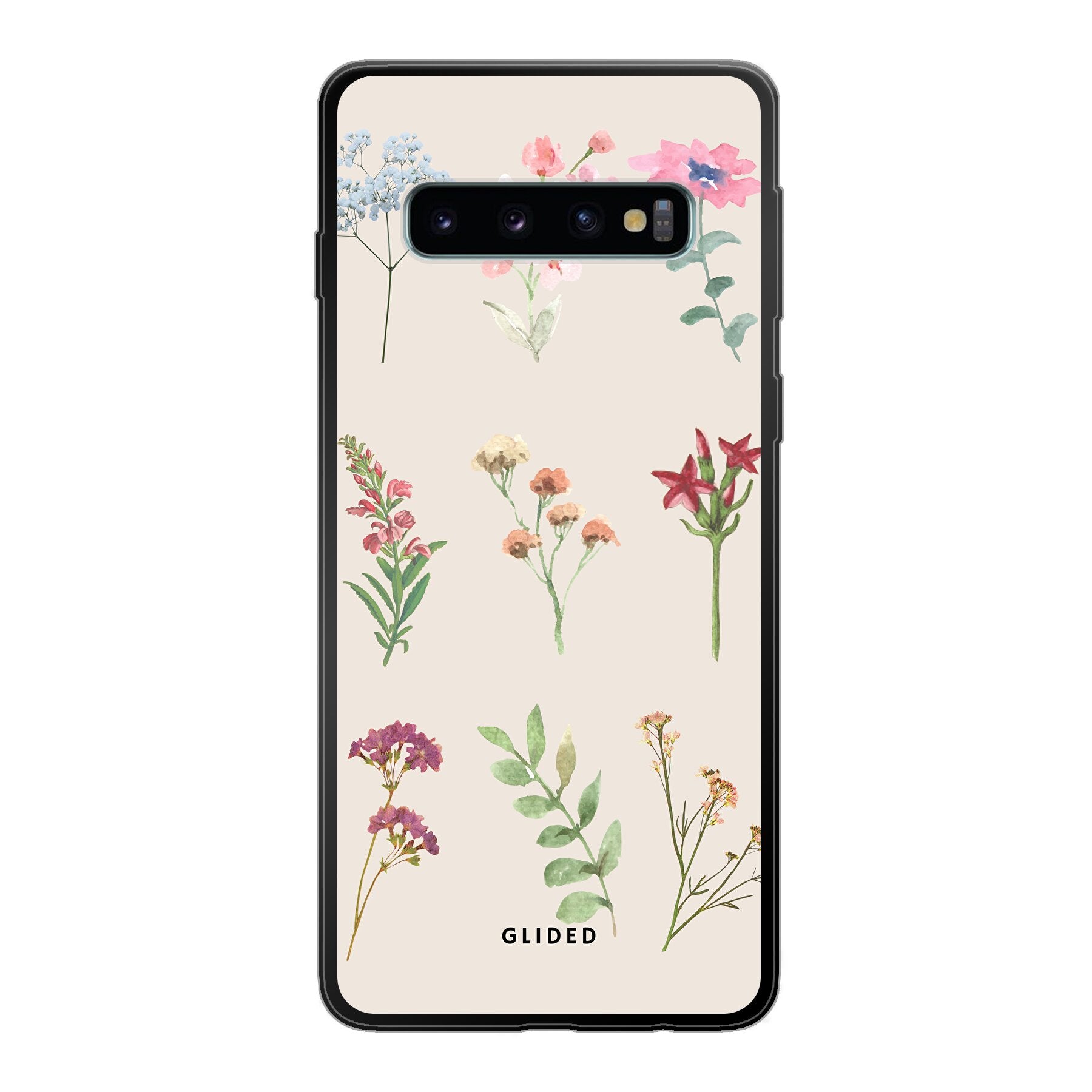 Botanical Garden Handyhülle für Samsung Galaxy S10 mit lebendigen Blumenmotiven und elegantem Design.