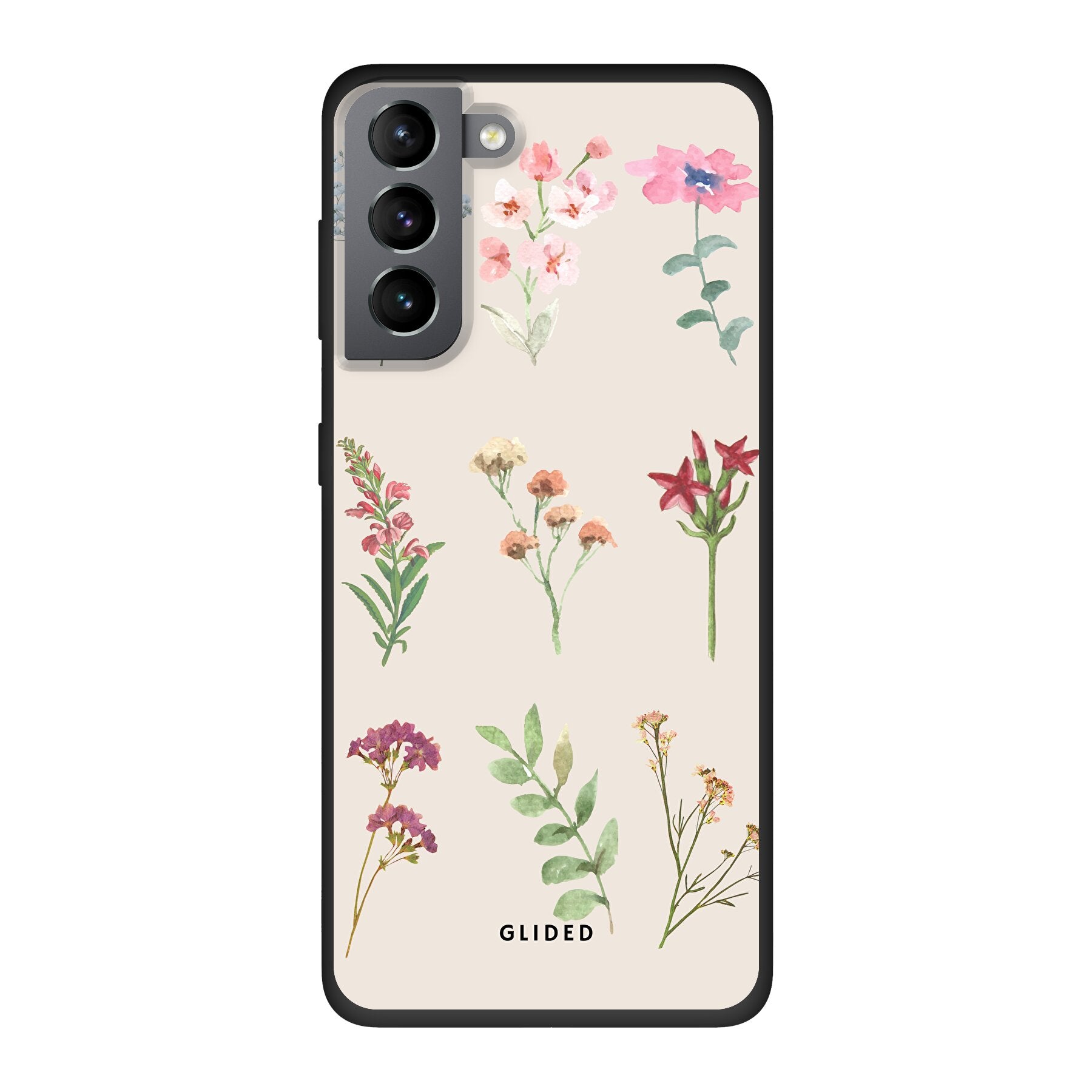 Botanical Garden Handyhülle für Samsung Galaxy S21 5G mit lebendigen Blumenmotiven und elegantem Design.