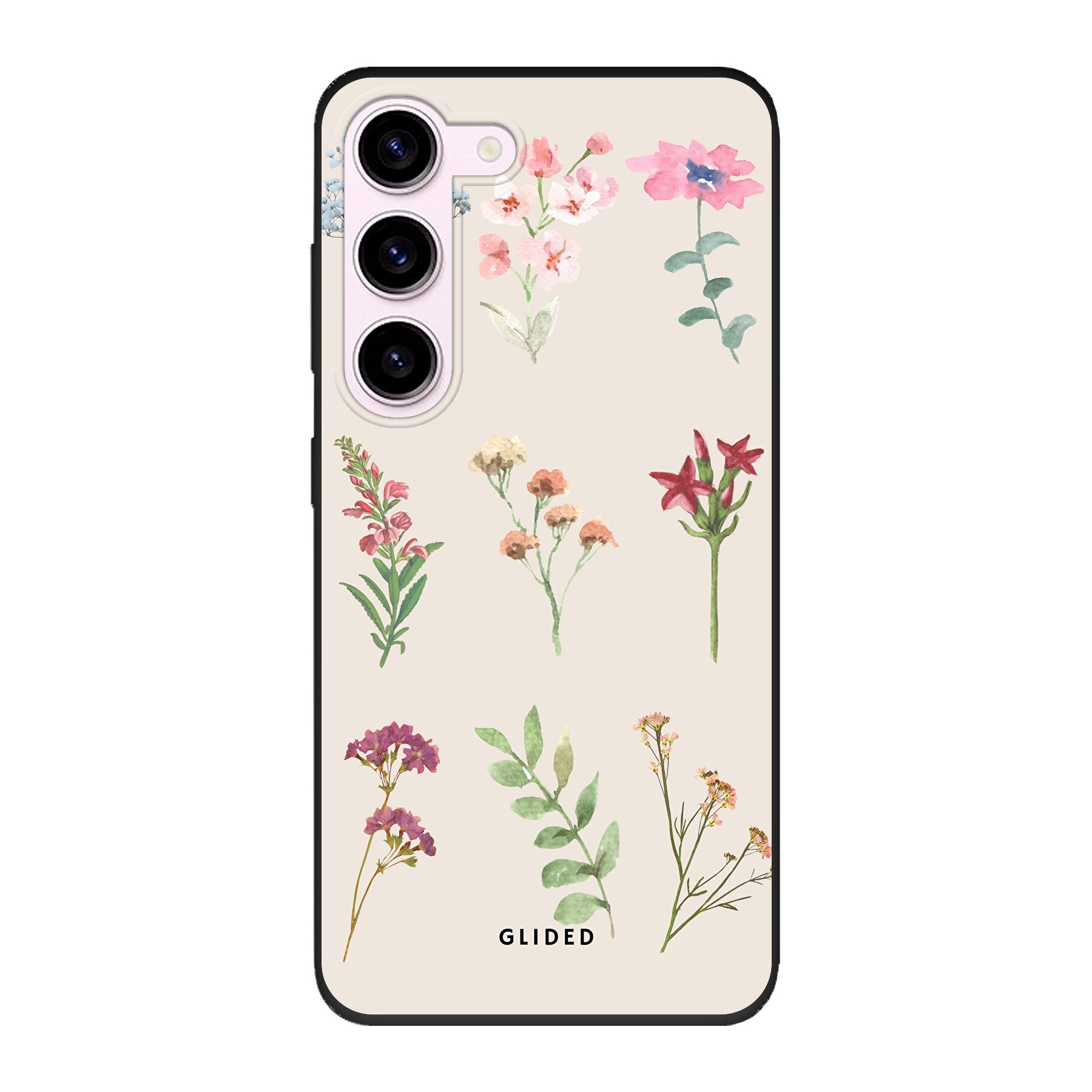 Botanical Garden Handyhülle für Samsung Galaxy S23 mit lebendigen Blumenmotiven und elegantem Design.