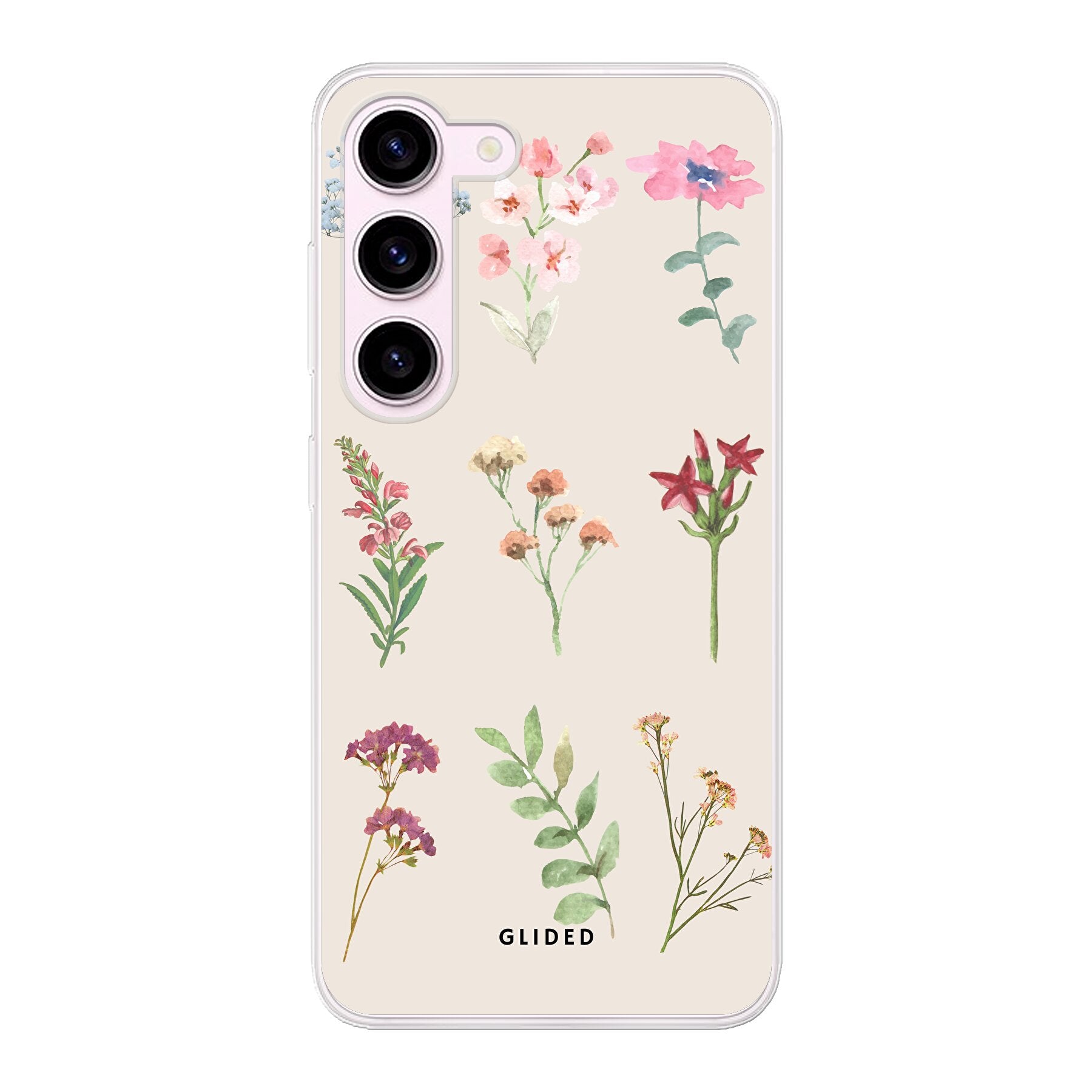 Botanical Garden Handyhülle für Samsung Galaxy S23 mit lebendigen Blumenmotiven und elegantem Design.