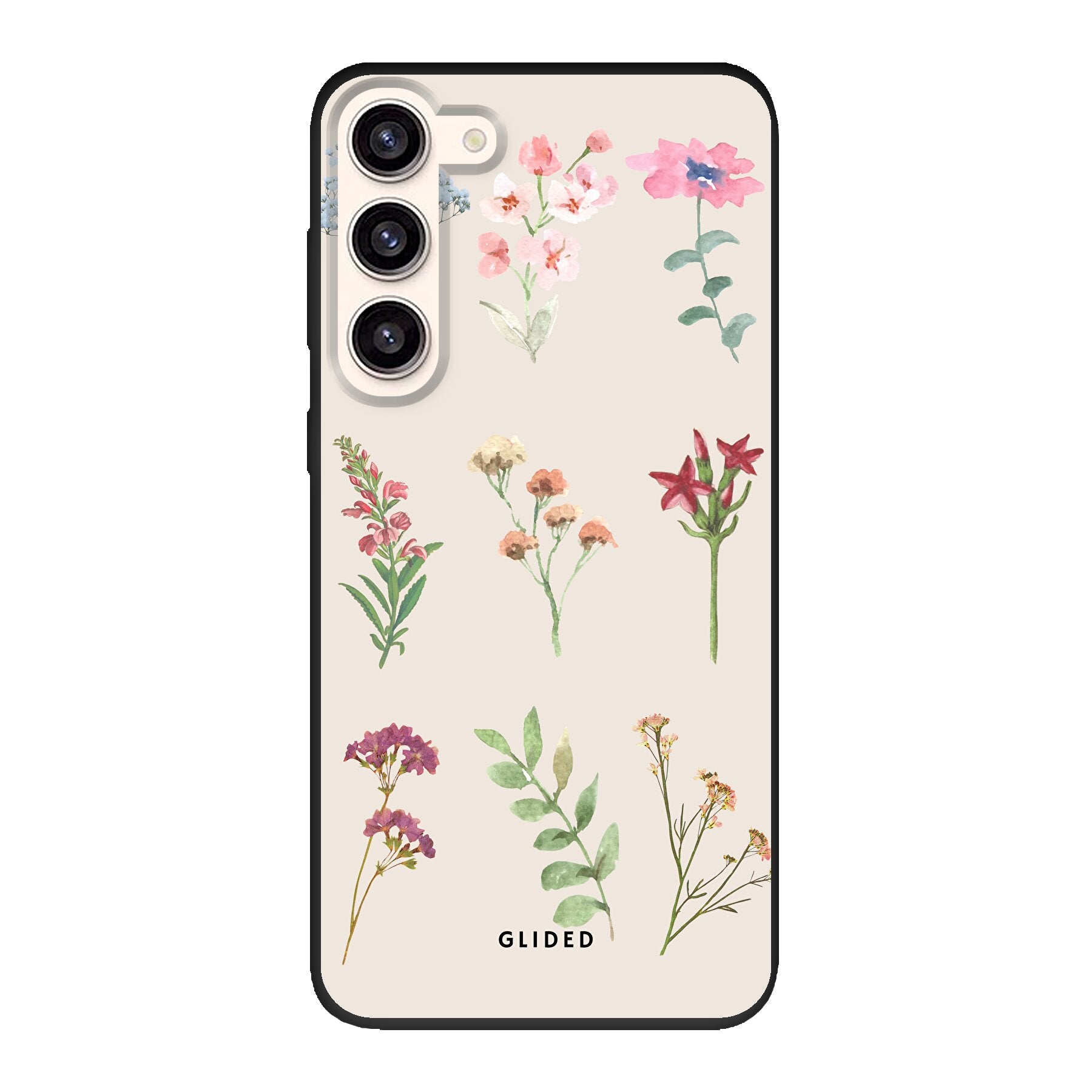 Botanical Garden Handyhülle für Samsung Galaxy S23 Plus mit lebendigen Blumenmotiven und elegantem Design.