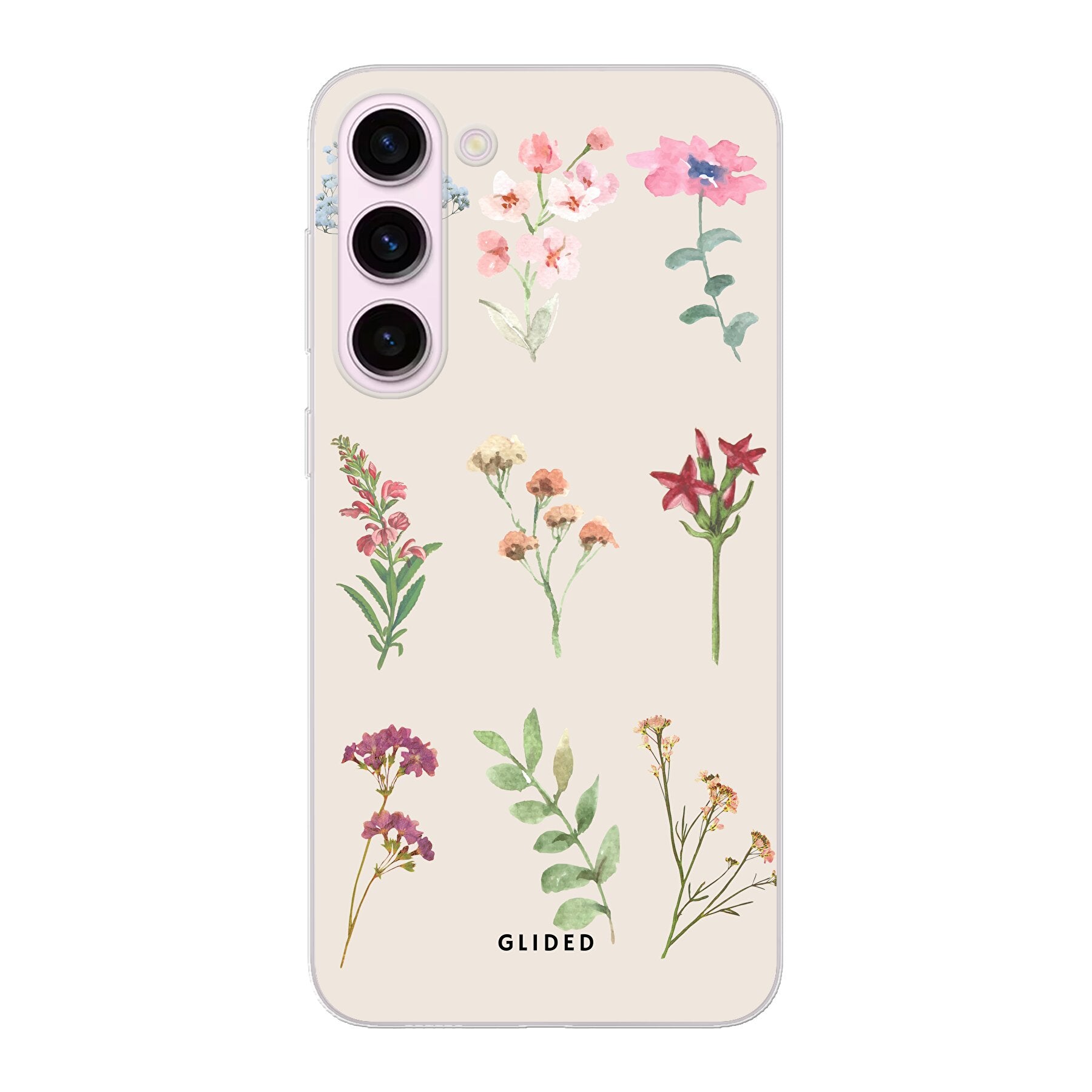 Botanical Garden Handyhülle für Samsung Galaxy S23 Plus mit lebendigen Blumenmotiven und elegantem Design.