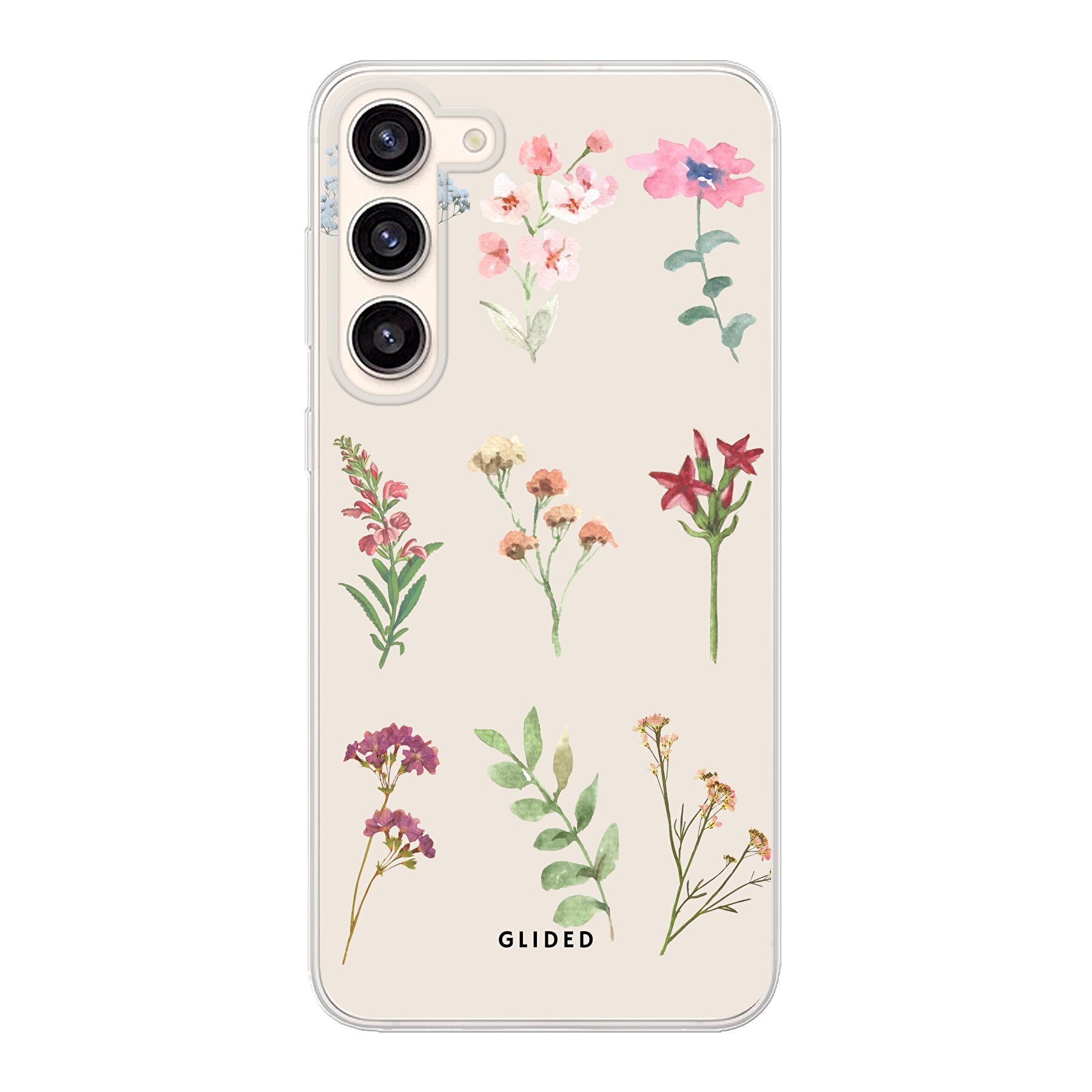 Botanical Garden Handyhülle für Samsung Galaxy S23 Plus mit lebendigen Blumenmotiven und elegantem Design.
