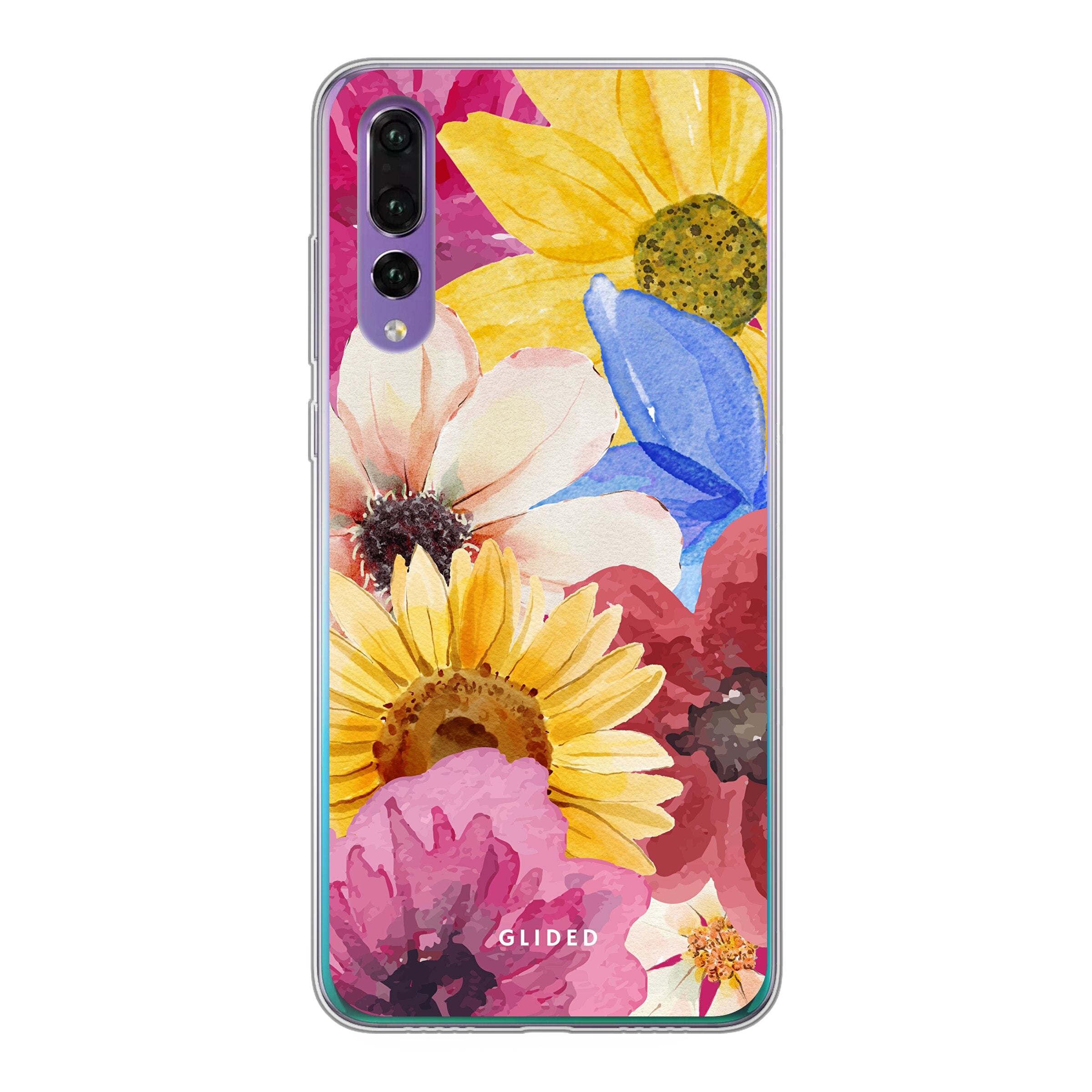 Bouquet Huawei P30 Handyhülle mit floralen Designs, die lebendige Blumen darstellt und stilvollen Schutz bietet.
