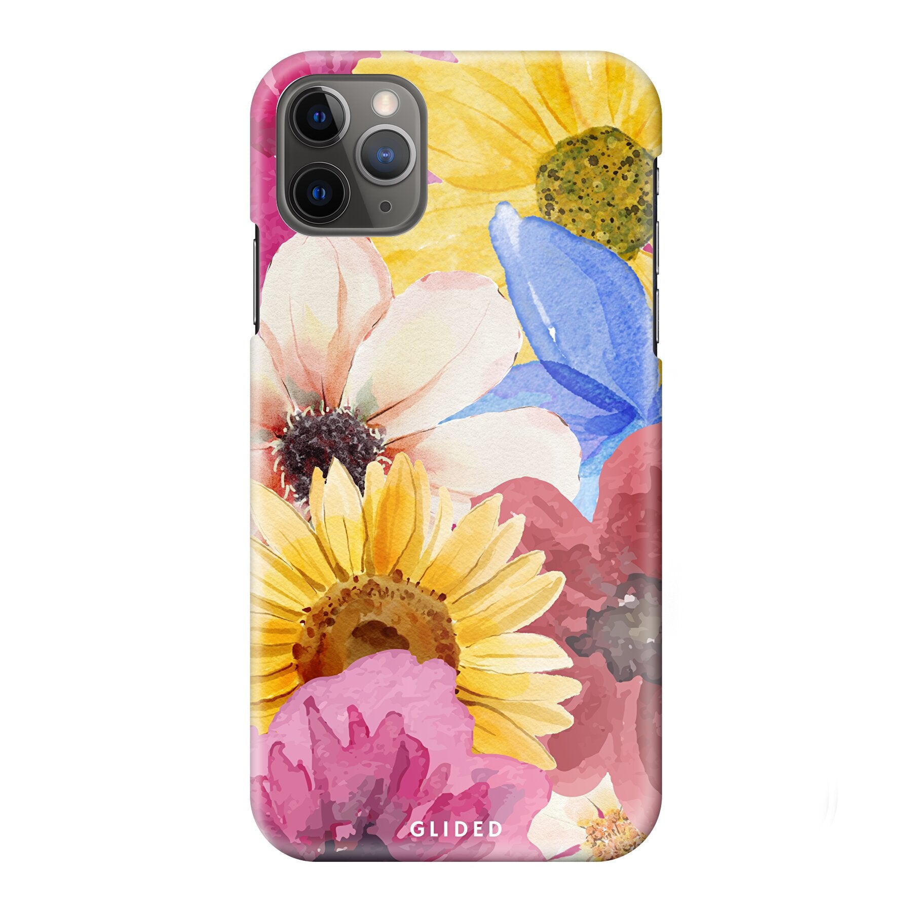 Bouquet iPhone 11 Pro Max Handyhülle mit floralen Designs, die lebendige Farben und elegante Blumenmuster zeigt.