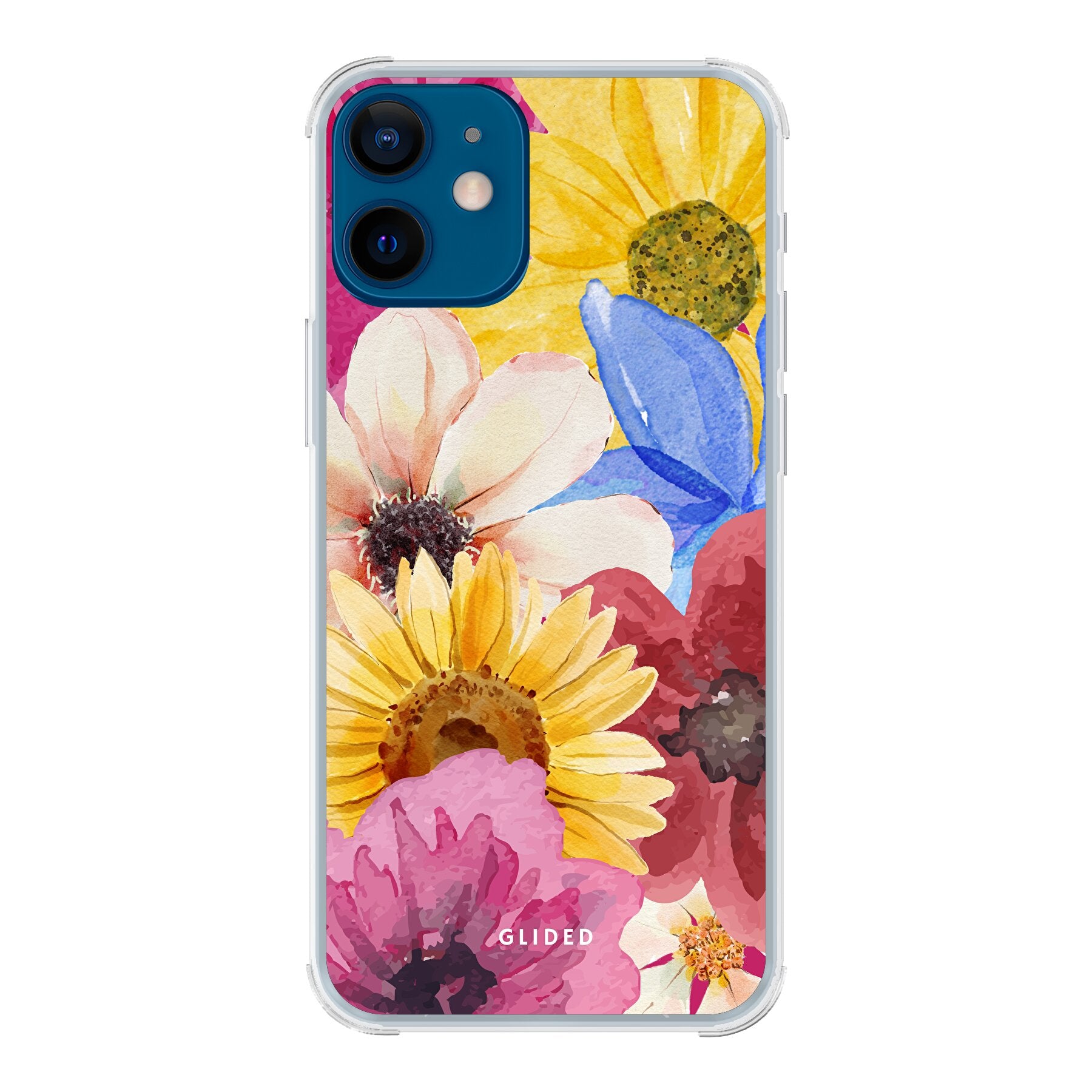 Bouquet iPhone 12 mini Handyhülle mit floralen Designs, die lebendige Blumen darstellt und stilvollen Schutz bietet.