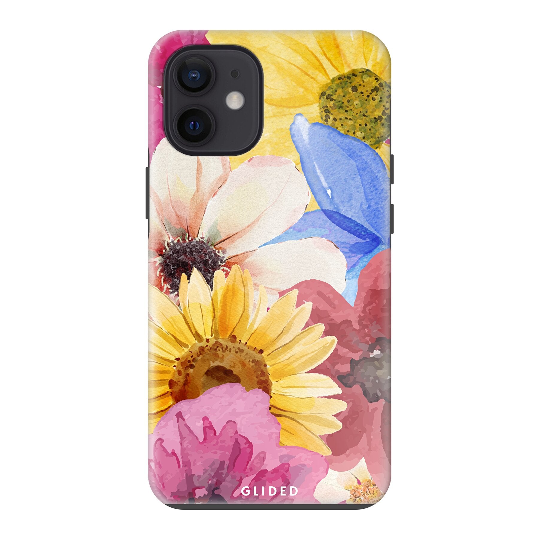 Bouquet iPhone 12 mini Handyhülle mit floralen Designs, die lebendige Blumen darstellt und stilvollen Schutz bietet.