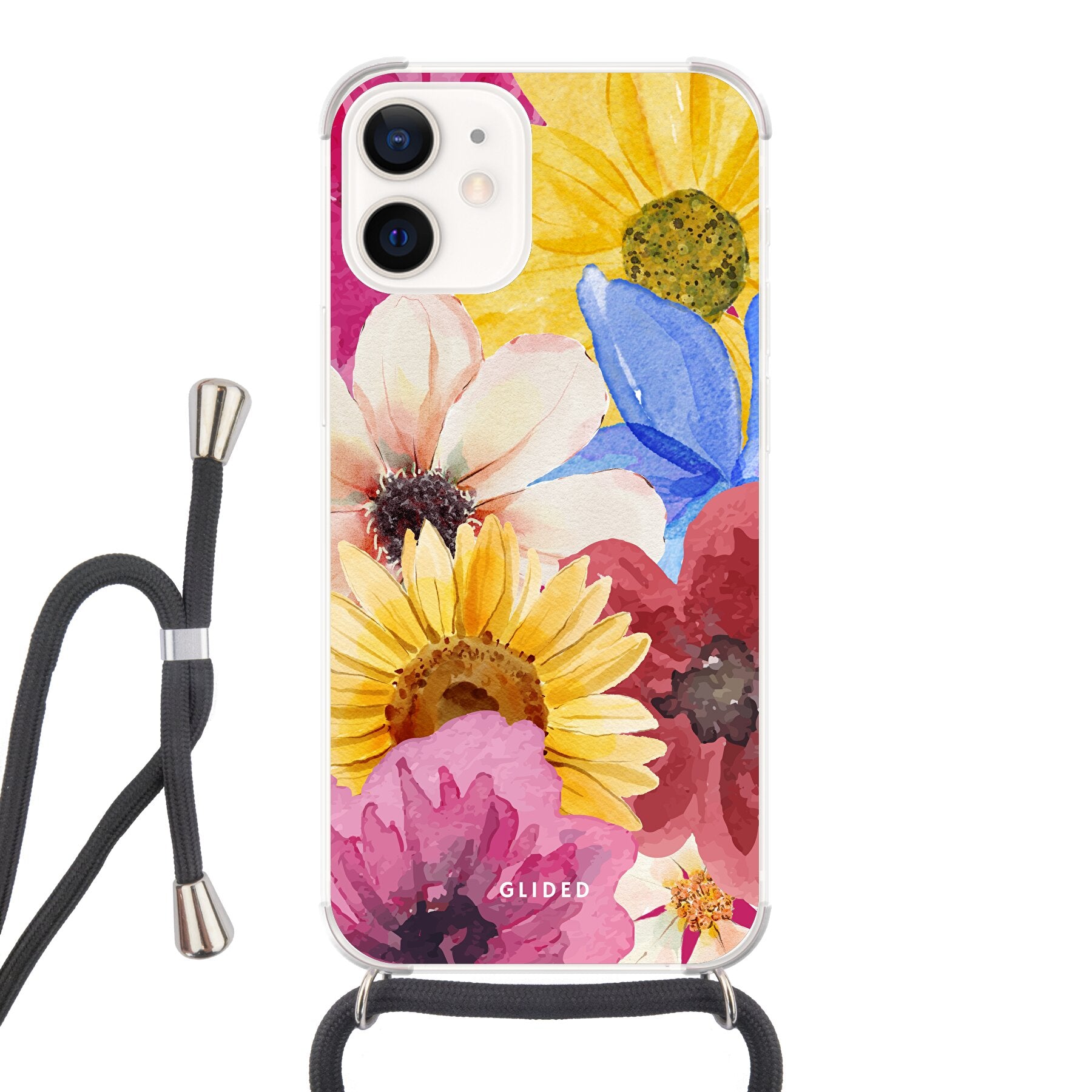 Bouquet iPhone 12 mini Handyhülle mit floralen Designs, die lebendige Blumen darstellt und stilvollen Schutz bietet.