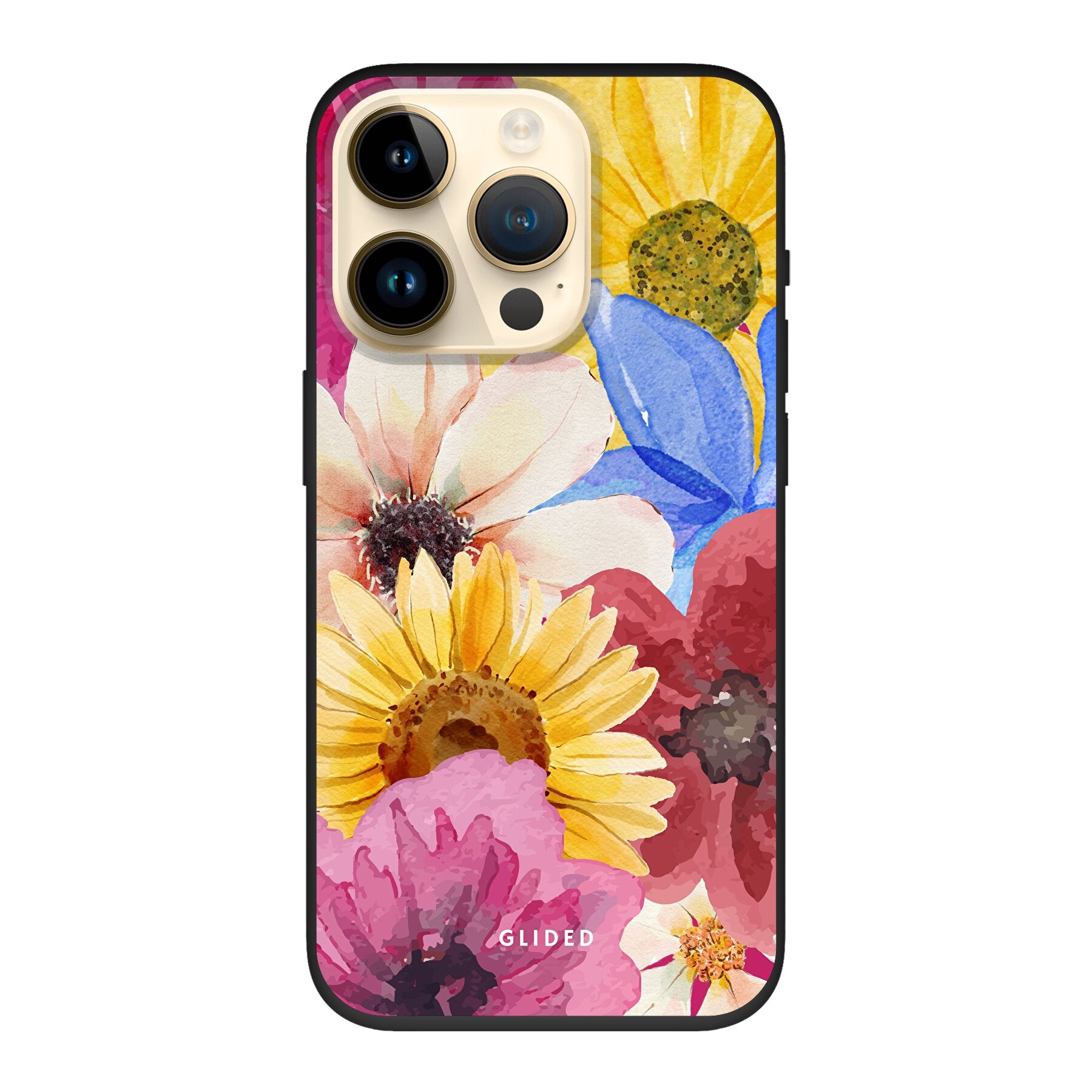 Bouquet iPhone 14 Pro Handyhülle mit floralen Designs, die lebendige Blumen darstellt und stilvollen Schutz bietet.