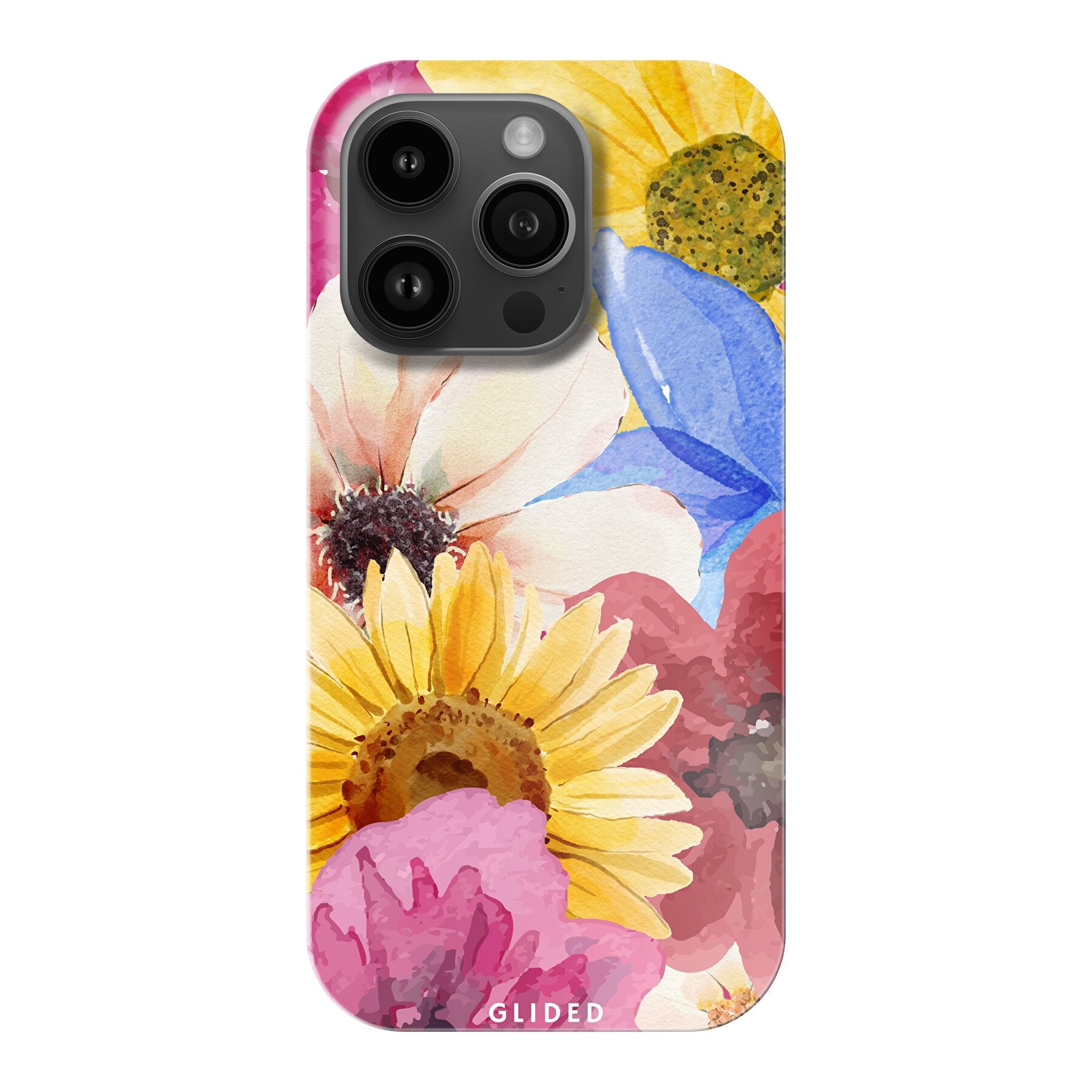 Bouquet iPhone 14 Pro Handyhülle mit floralen Designs, die lebendige Blumen darstellt und stilvollen Schutz bietet.