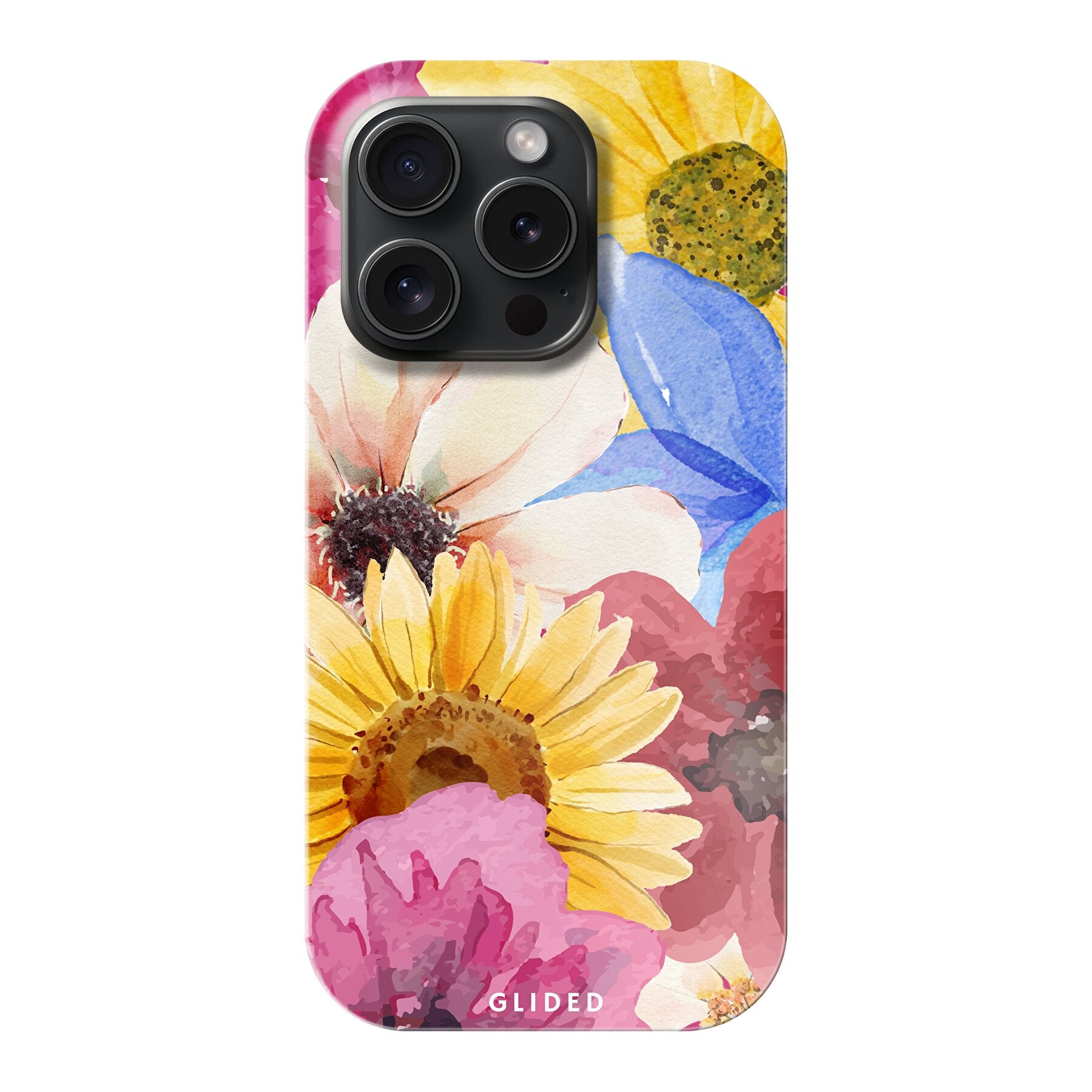 Bouquet iPhone 15 Pro Handyhülle mit lebendigen Blumenmotiven, die stilvollen Schutz bietet.