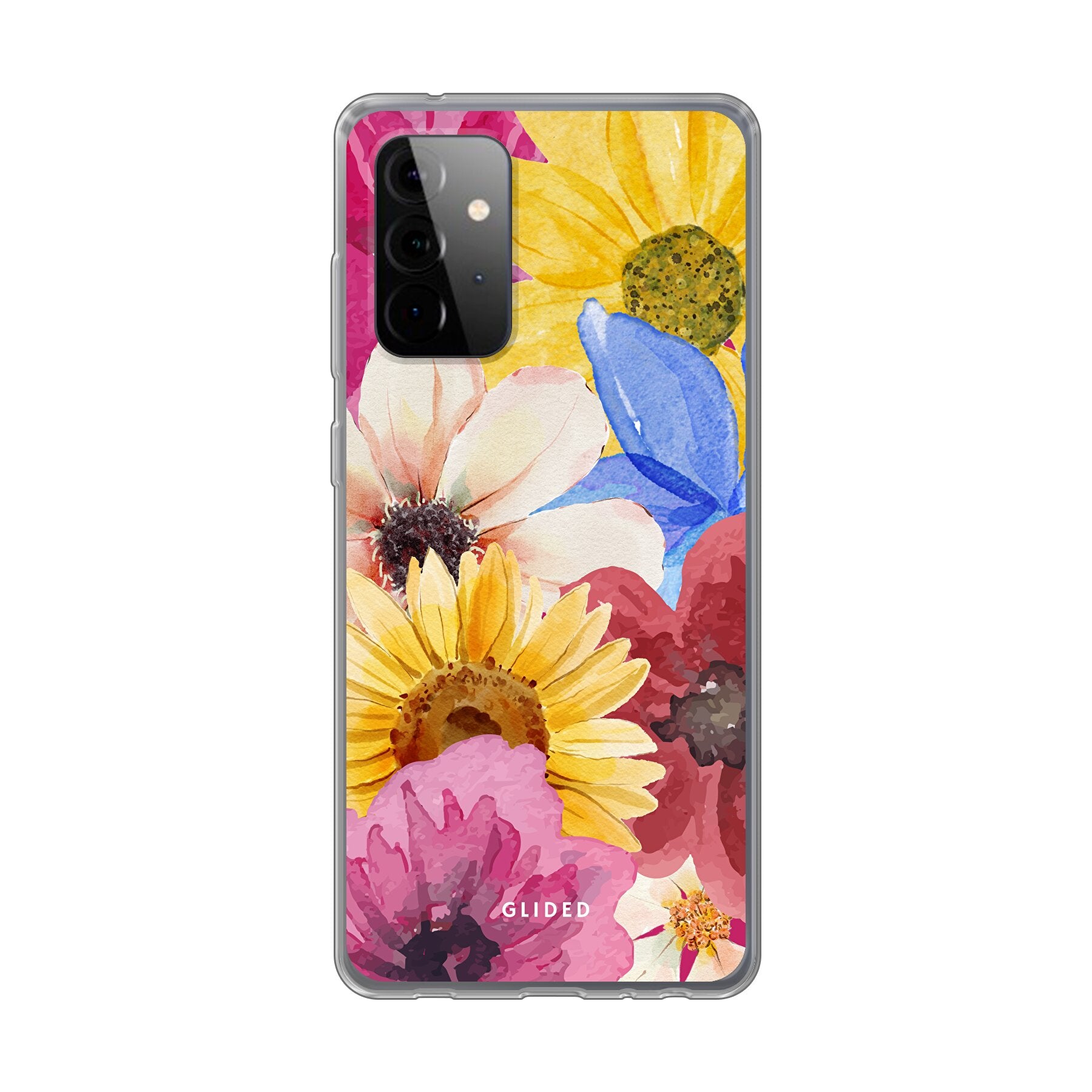 Bouquet Handyhülle für Samsung Galaxy A72 5G mit lebendigen Blumenmotiven, die Eleganz und Schutz vereinen.