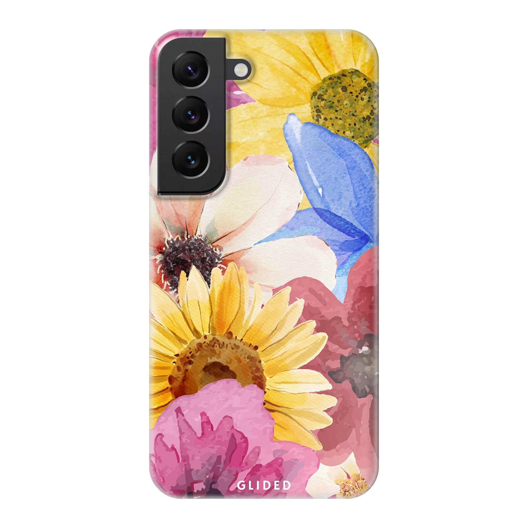 Bouquet Handyhülle für Samsung Galaxy S22 mit floralen Designs, die lebendige Blumen und elegante Farben zeigt.