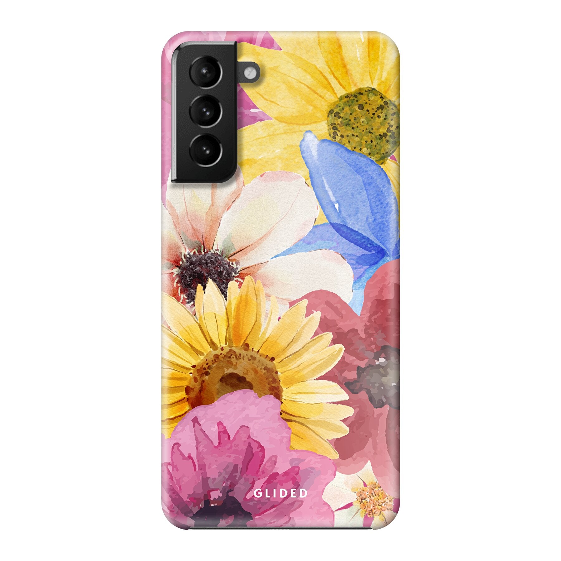 Bouquet Handyhülle für Samsung Galaxy S21 Plus 5G mit bunten Blumenmustern, die Eleganz und Schutz vereinen.