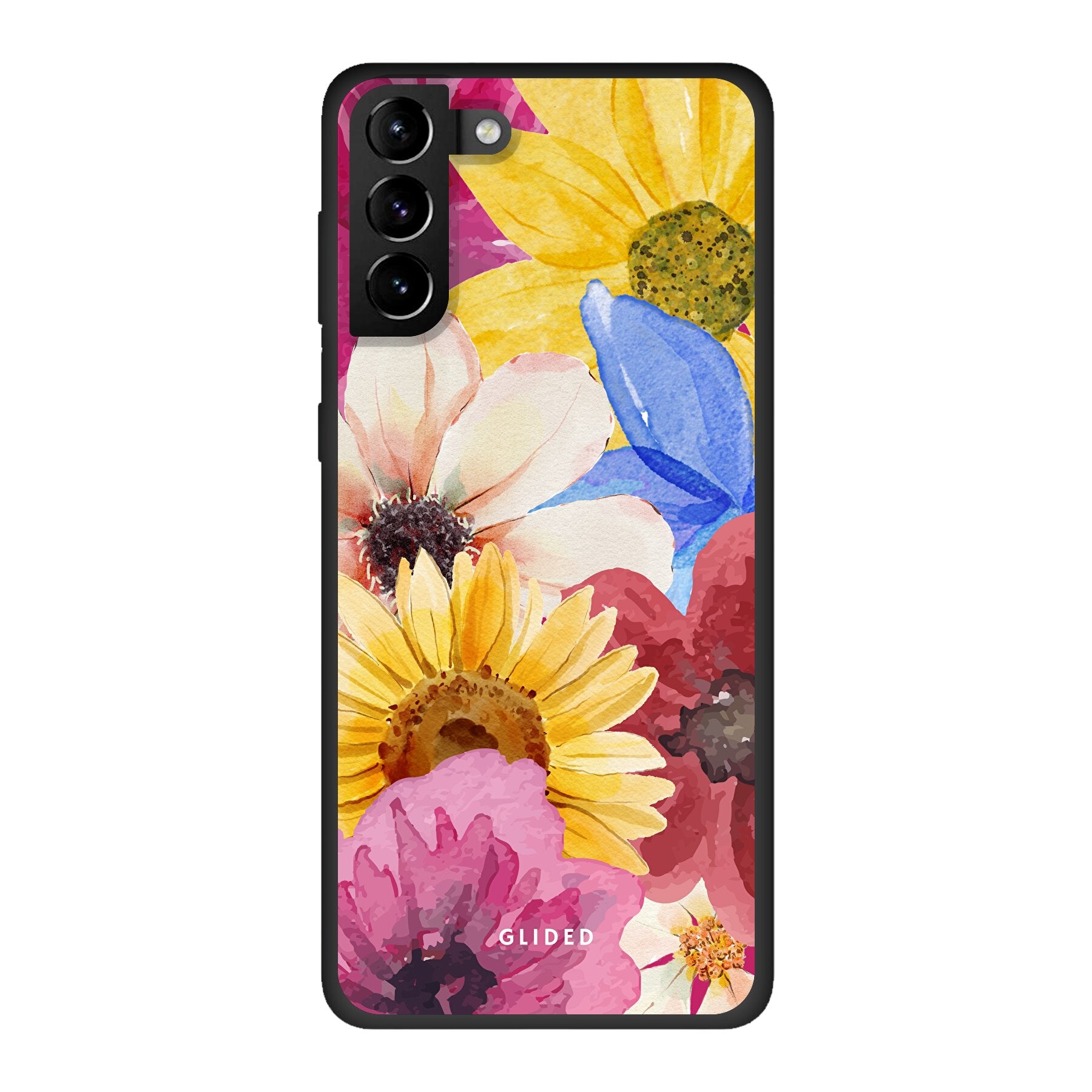 Bouquet Handyhülle für Samsung Galaxy S21 Plus 5G mit bunten Blumenmustern, die Eleganz und Schutz vereinen.