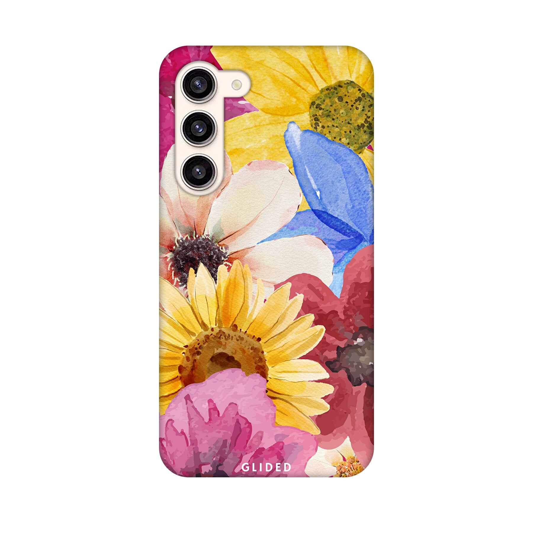 Bouquet Handyhülle für Samsung Galaxy S24 Plus mit floralen Designs in lebendigen Farben, die stilvollen Schutz bietet.