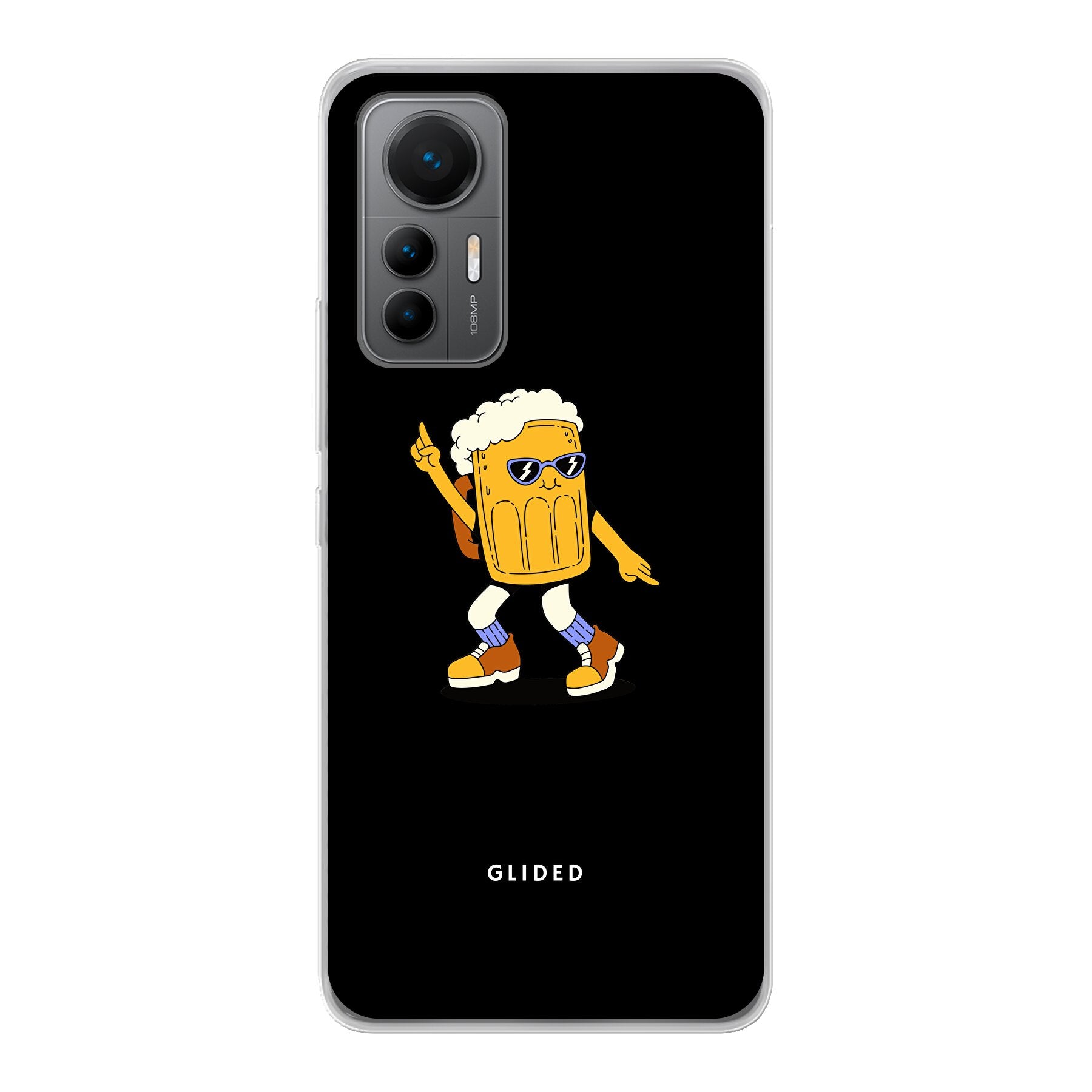 Brew Dance Handyhülle für Xiaomi 12 Lite mit fröhlichem tanzendem Bierdesign auf lebhaftem Hintergrund.