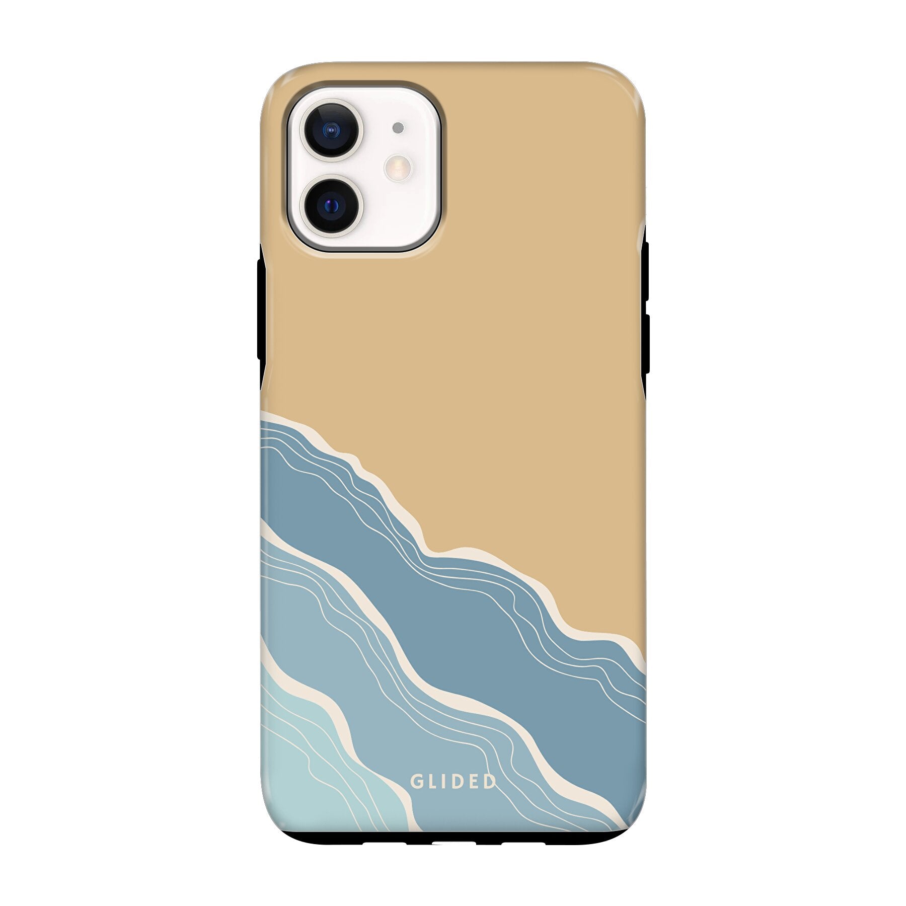 Breeze iPhone 12 mini Handyhülle mit einzigartigem Stranddesign, idealer Schutz und schlankes Profil.