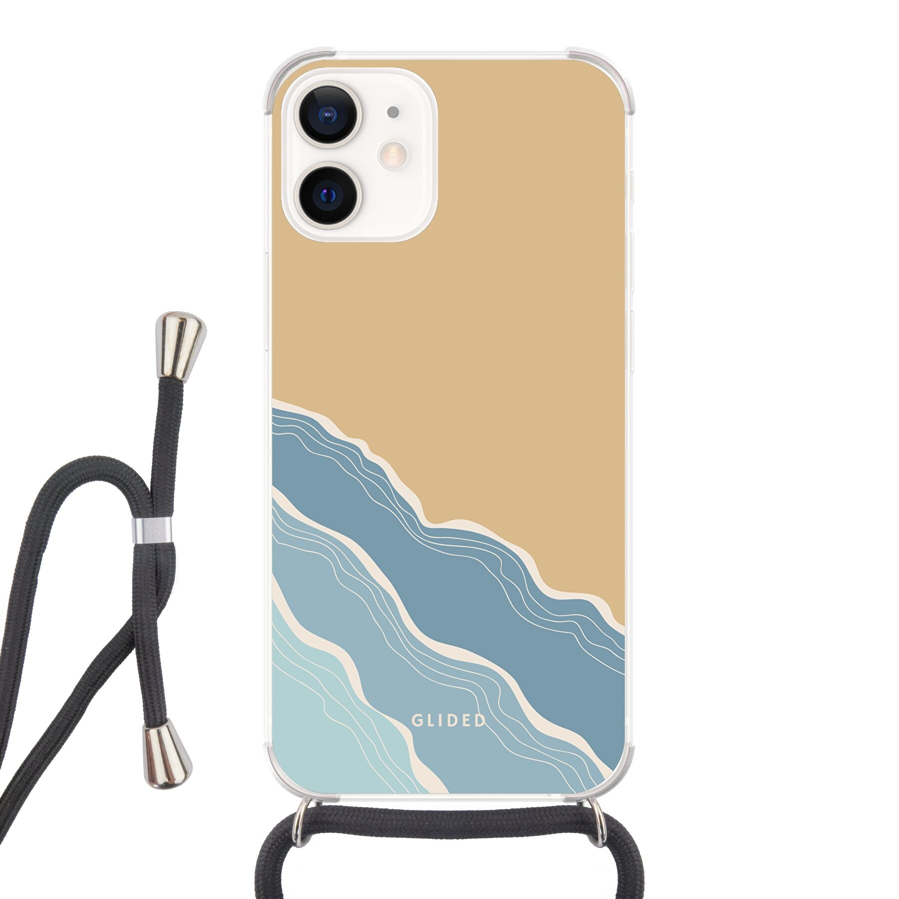 Breeze iPhone 12 mini Handyhülle mit einzigartigem Stranddesign, idealer Schutz und schlankes Profil.