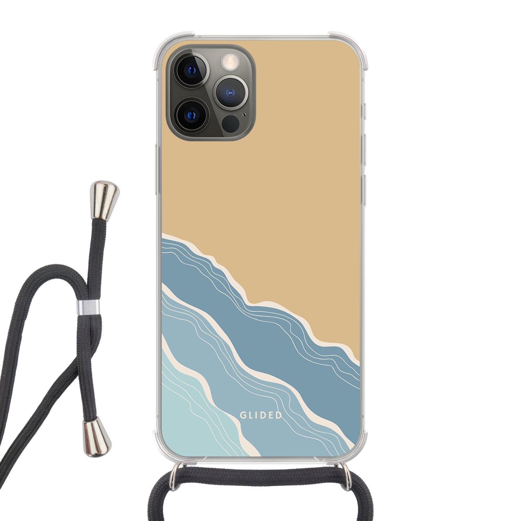 Breeze iPhone 12 Pro Handyhülle mit einzigartigem Stranddesign, idealer Schutz und präzise Aussparungen für alle Funktionen.