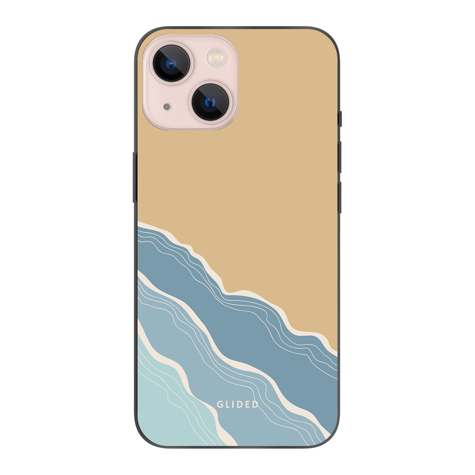Breeze iPhone 13 Handyhülle mit einzigartigem Stranddesign, idealer Schutz und schlankem Profil.