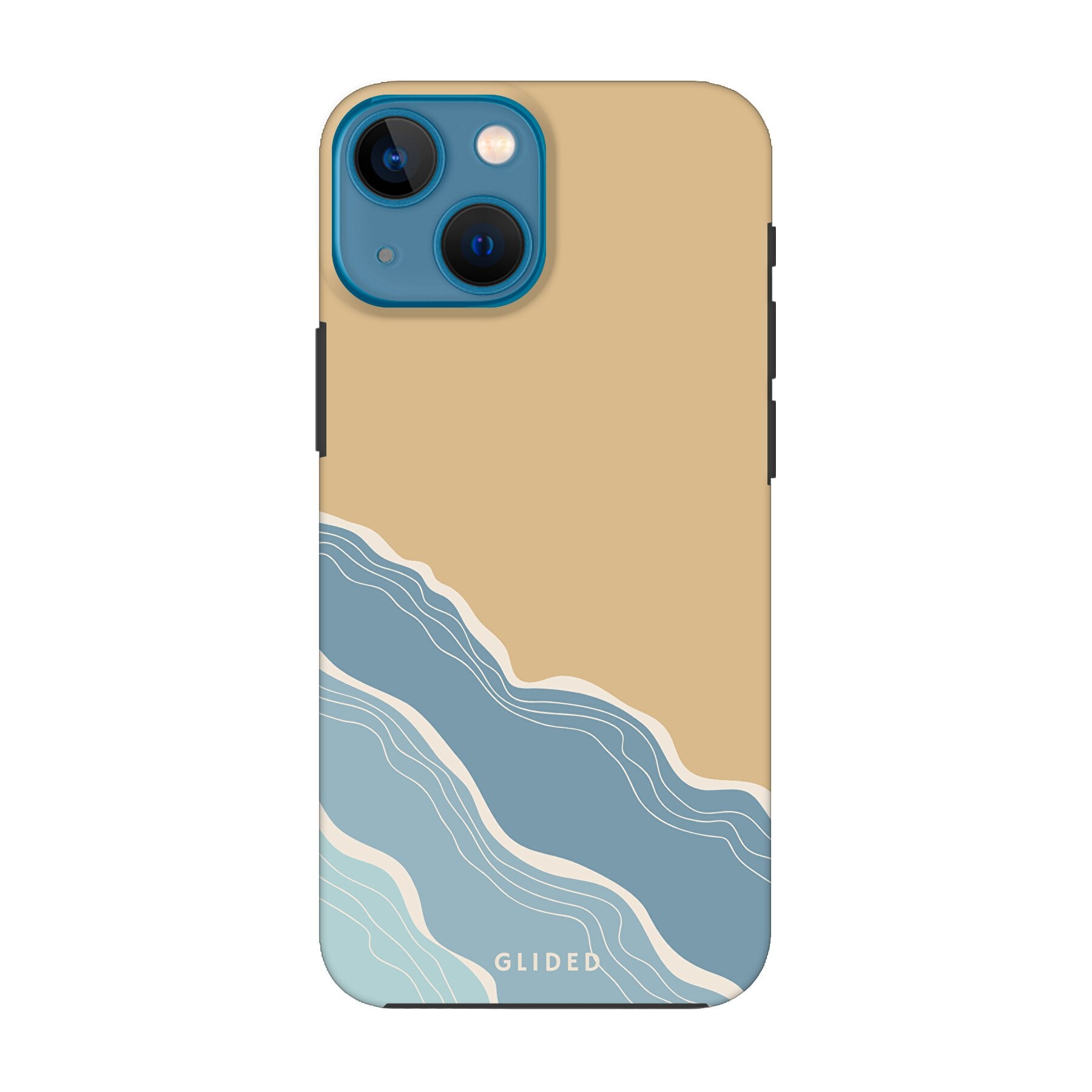 Breeze iPhone 13 mini Handyhülle mit einzigartigem Stranddesign, idealer Schutz und schlankes Profil.