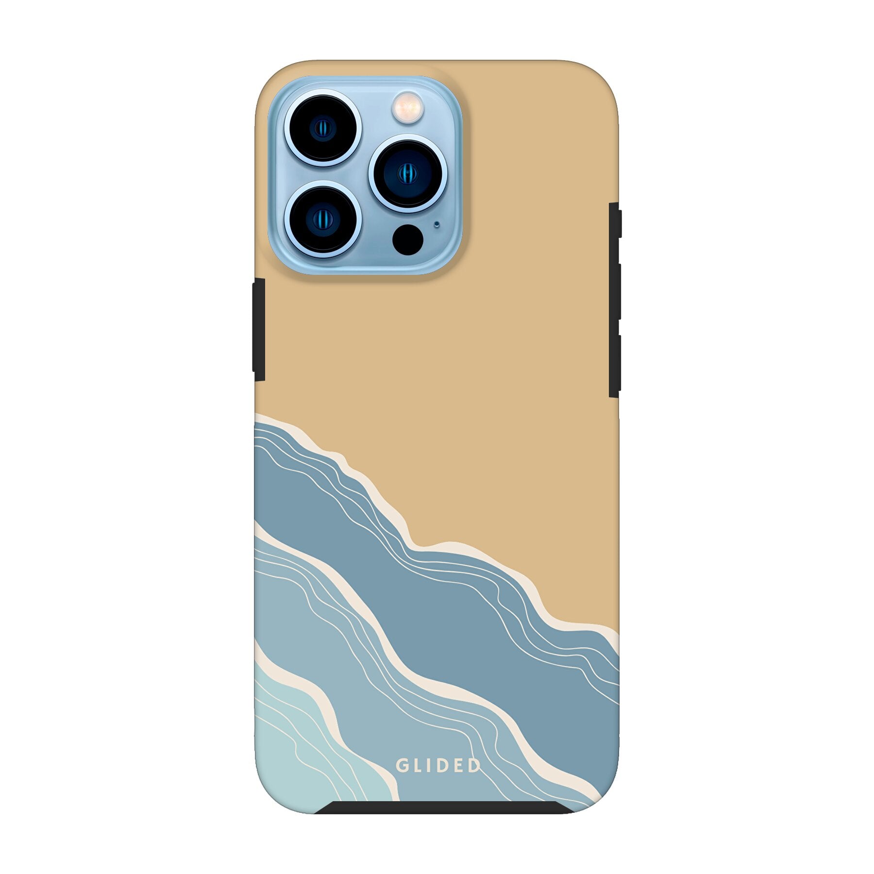 Breeze iPhone 13 Pro Max Handyhülle mit einzigartigem Stranddesign, idealer Schutz und schlankes Profil.