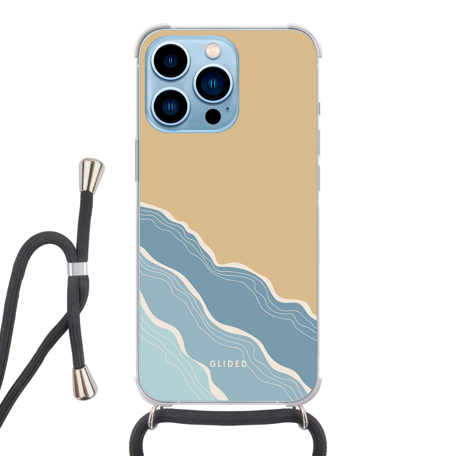 Breeze iPhone 13 Pro Max Handyhülle mit einzigartigem Stranddesign, idealer Schutz und schlankes Profil.