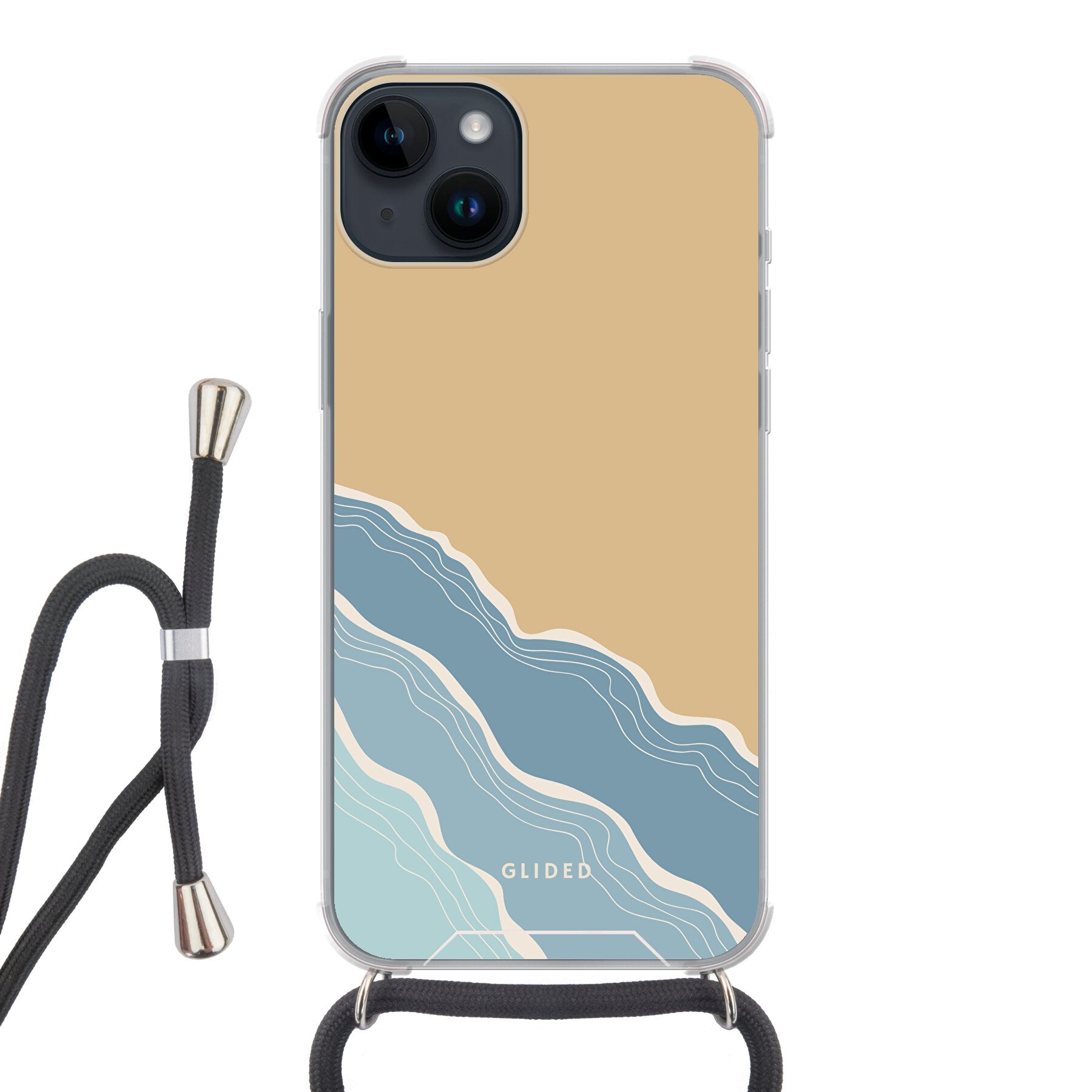Breeze iPhone 14 Pro Handyhülle mit einzigartigem Stranddesign, idealer Schutz und präzisen Aussparungen für alle Funktionen.