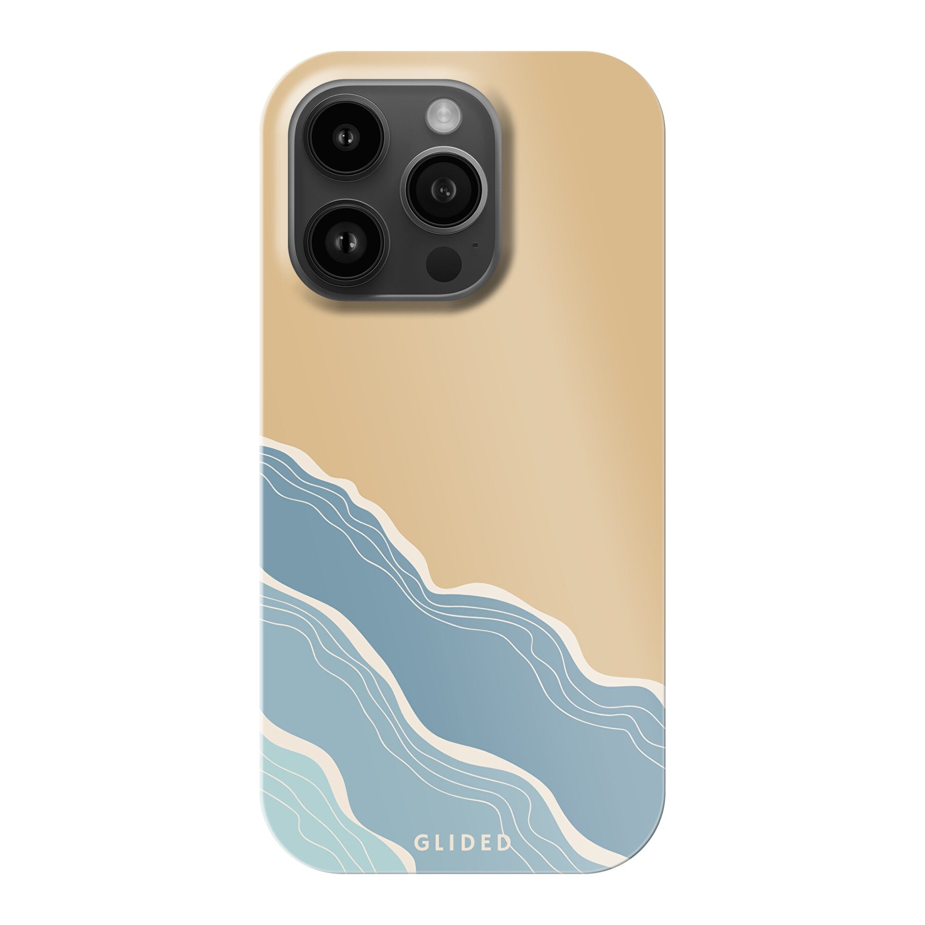 Breeze iPhone 14 Pro Handyhülle mit einzigartigem Stranddesign, idealer Schutz und präzisen Aussparungen für alle Funktionen.