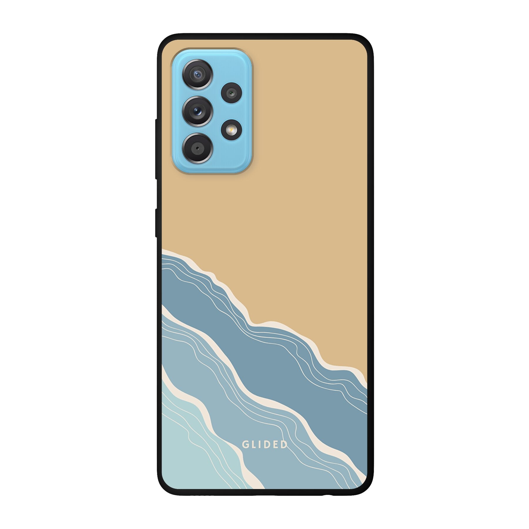 Breeze Handyhülle für Samsung Galaxy A52, A52 5G, A52s 5G mit einem einzigartigen Stranddesign, das an sonnige Tage erinnert.