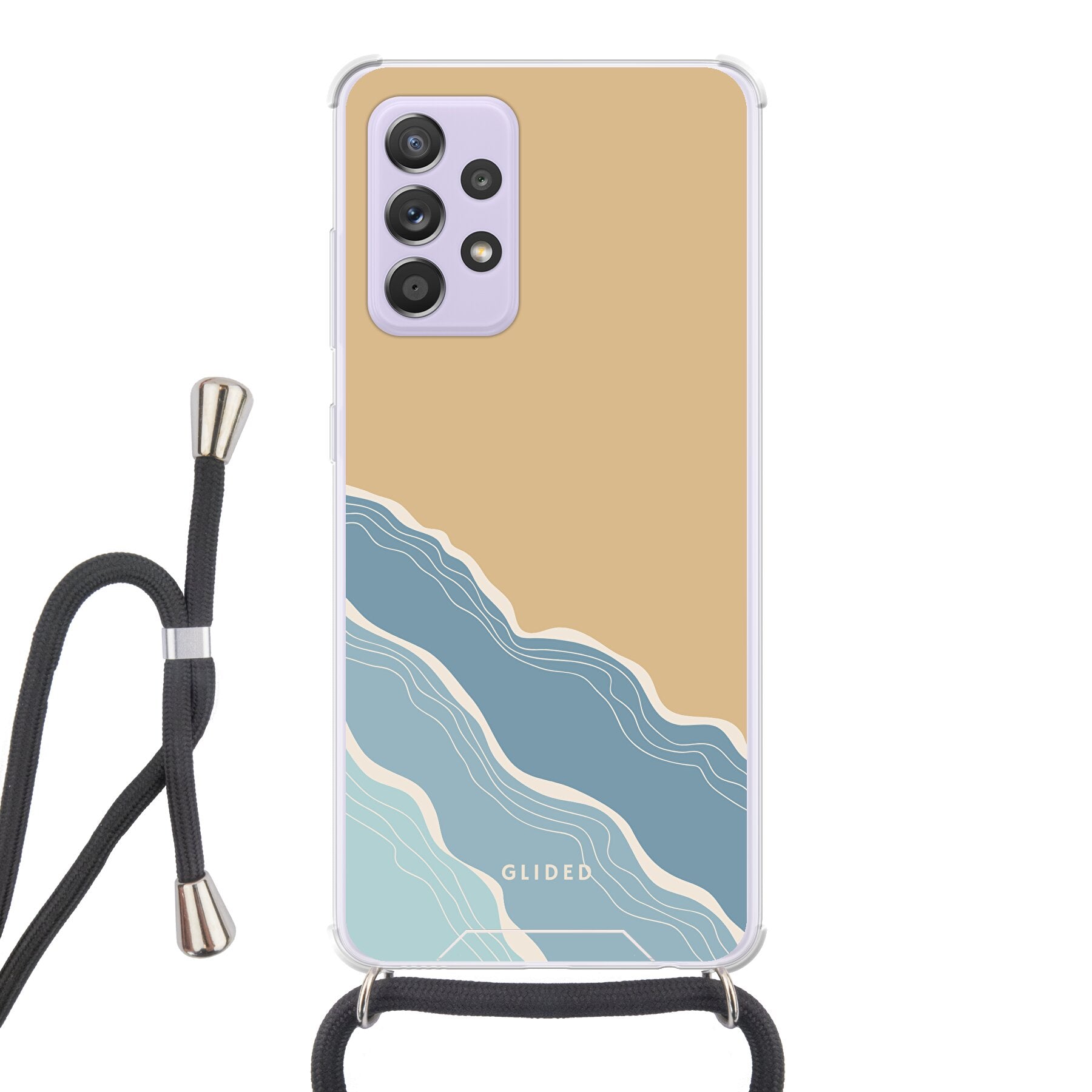 Breeze Handyhülle für Samsung Galaxy A52, A52 5G, A52s 5G mit einem einzigartigen Stranddesign, das an sonnige Tage erinnert.