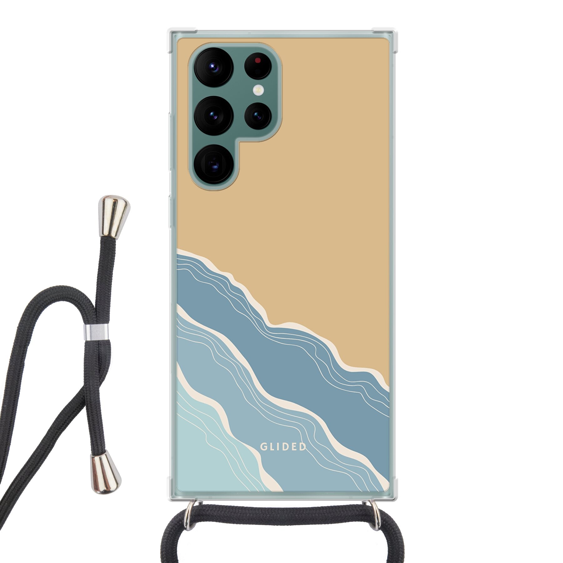 Breeze Handyhülle für Samsung Galaxy S22 Ultra mit einem einzigartigen Stranddesign, das an sonnige Tage und Meeresbrisen erinnert.