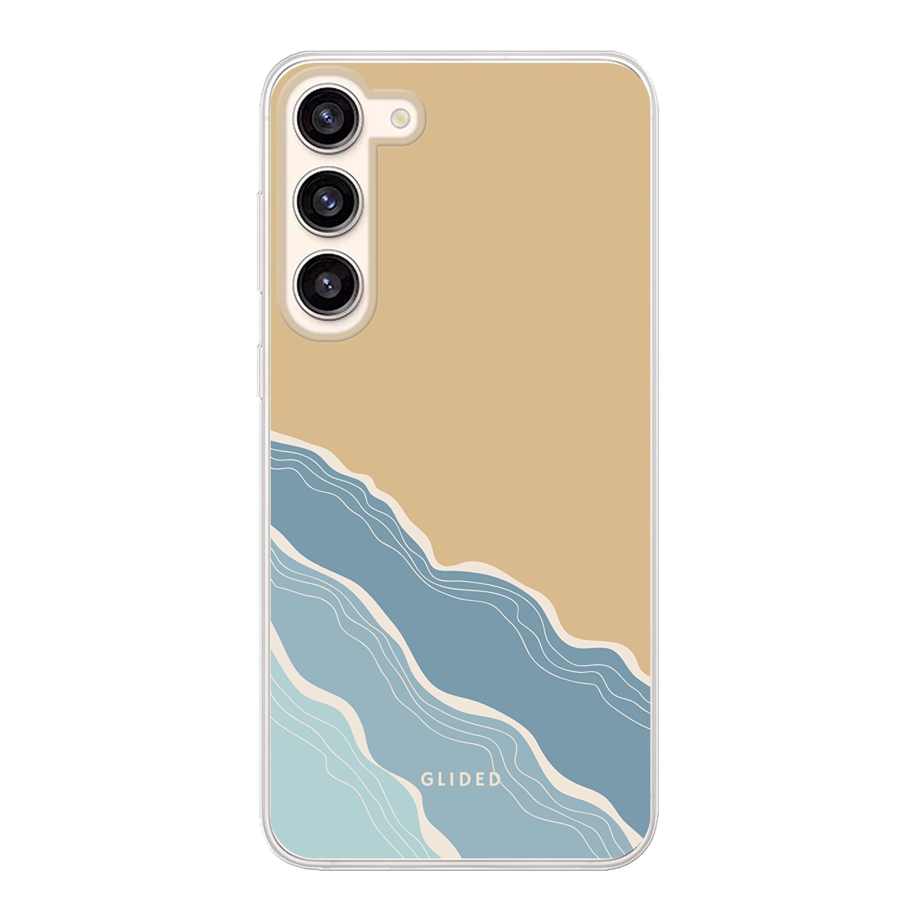 Breeze Handyhülle für Samsung Galaxy S23 Plus mit einem einzigartigen Stranddesign, das an sonnige Tage und Meeresbrisen erinnert.