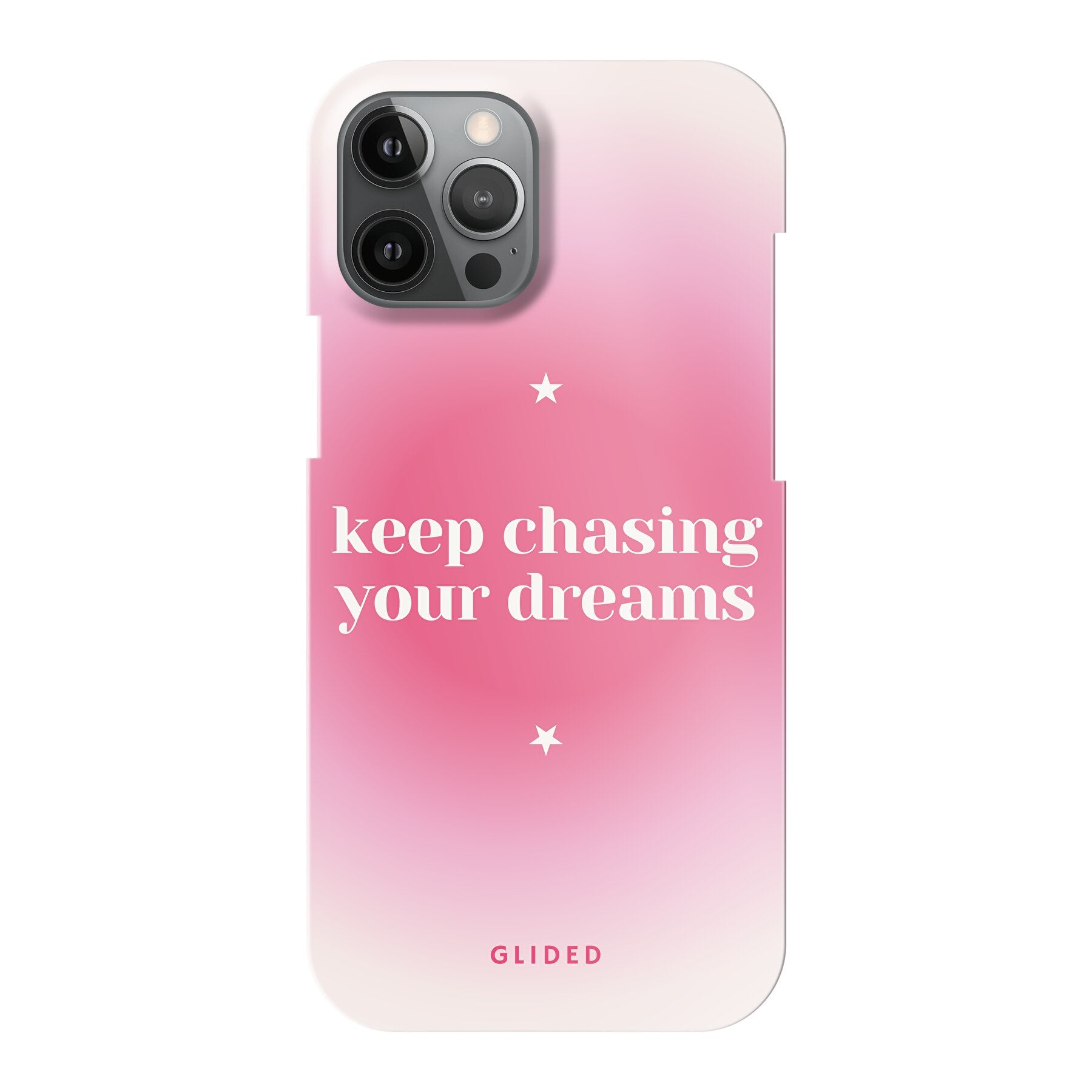 Chasing Dreams Handyhülle für iPhone 12 Pro Max mit inspirierender Botschaft und schlankem Design, idealer Schutz für dein Smartphone.