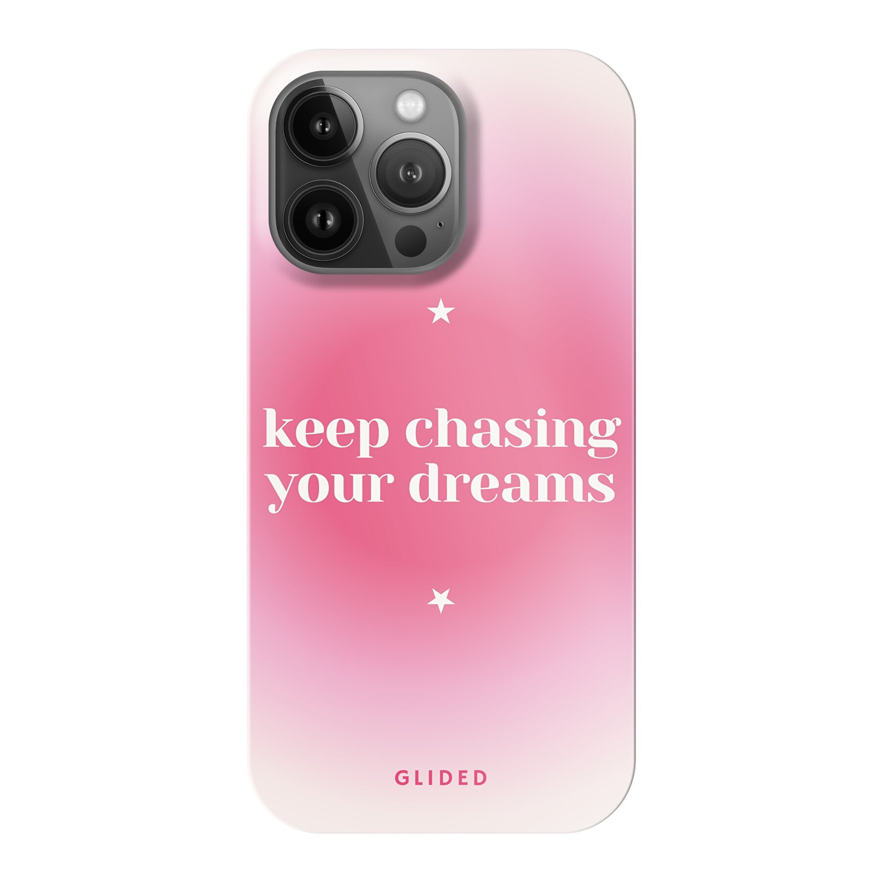 Chasing Dreams Handyhülle für iPhone 13 Pro mit inspirierender Botschaft und schlankem Design, idealer Schutz für dein Smartphone.