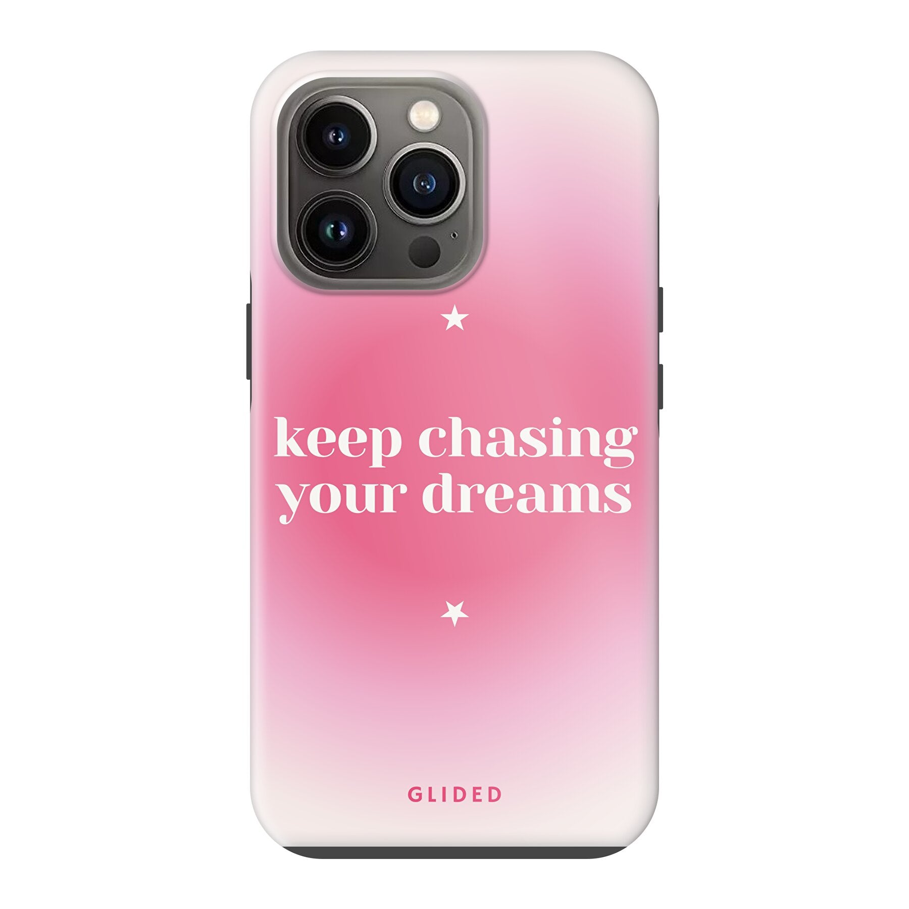 Chasing Dreams Handyhülle für iPhone 13 Pro mit inspirierender Botschaft und schlankem Design, idealer Schutz für dein Smartphone.