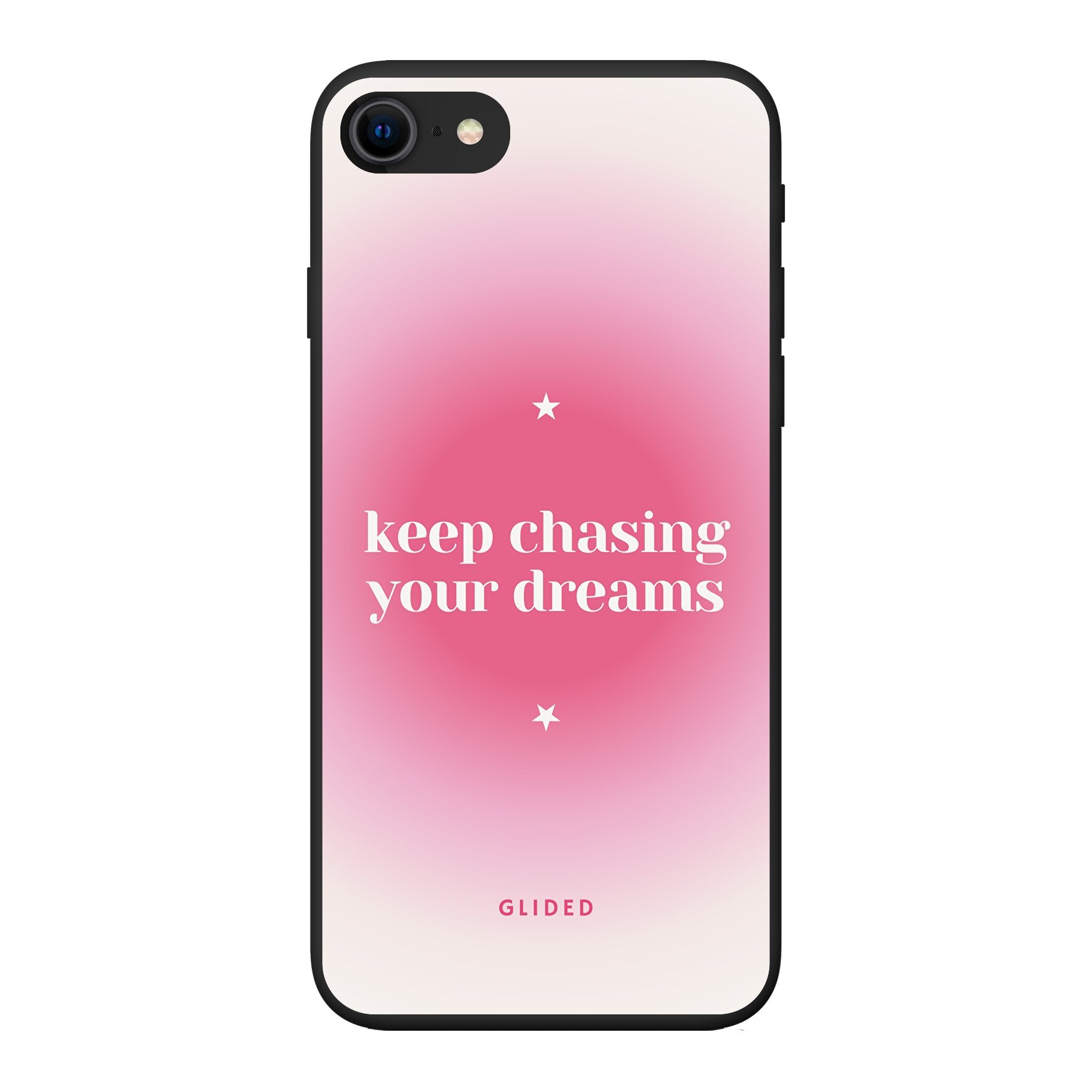 Chasing Dreams Handyhülle für iPhone SE 2020 mit inspirierender Botschaft und schlankem Design.