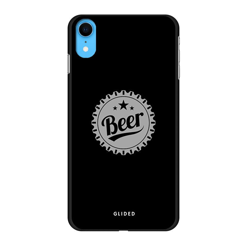 Cheers iPhone XR Handyhülle mit Bierdeckel-Design, das das Wort 'Beer' zeigt, ideal für Bierliebhaber.